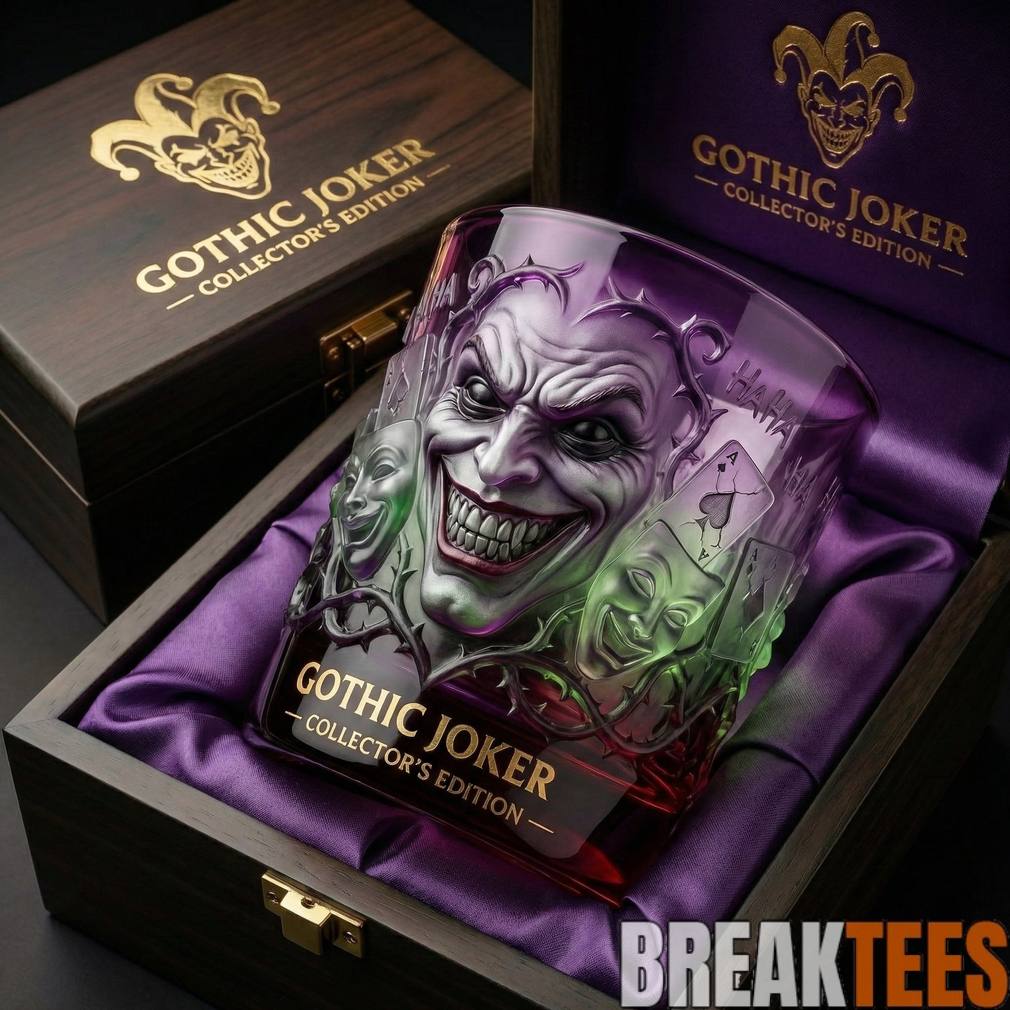 Gothic Joker Collectors Edition Whiskey Glass Unisex T-shirt, Sweatshirt, Hoodie, Long Sleeve Tee - T-Shirt, Sweatshirt, Hoodie