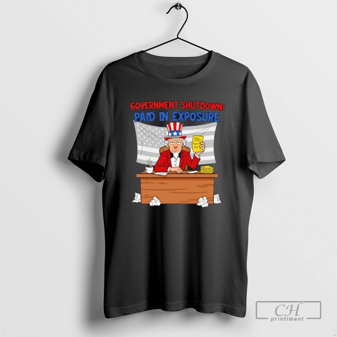Government Shutdown Capitol Worker Protest Essential But Unpaid T Shirts Unisex T-shirt, Sweatshirt, Hoodie, Long Sleeve Tee - T-Shirt, Sweatshirt, Hoodie