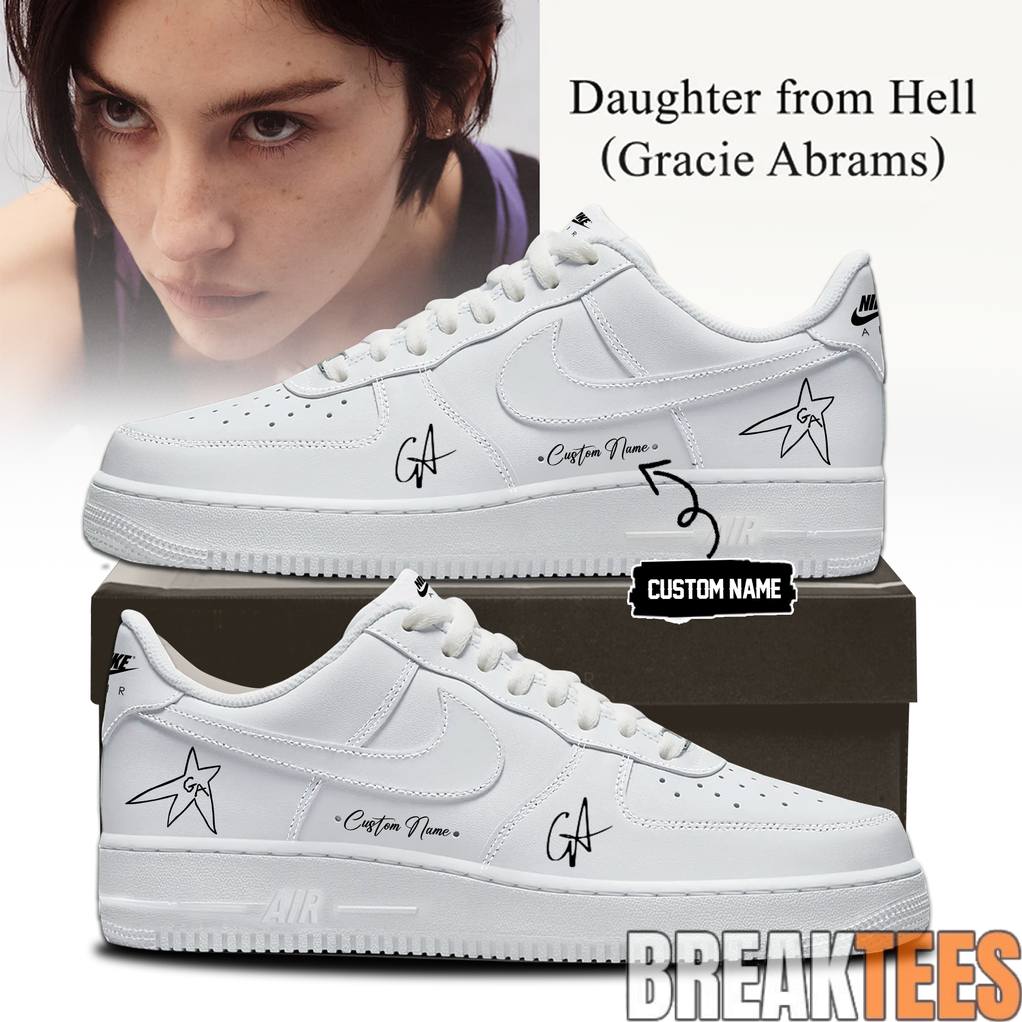 Gracie Abrams Daughter from Hell Signature Custom Air Force 1 Sneaker Unisex T-shirt, Sweatshirt, Hoodie, Long Sleeve Tee - T-Shirt, Sweatshirt, Hoodie