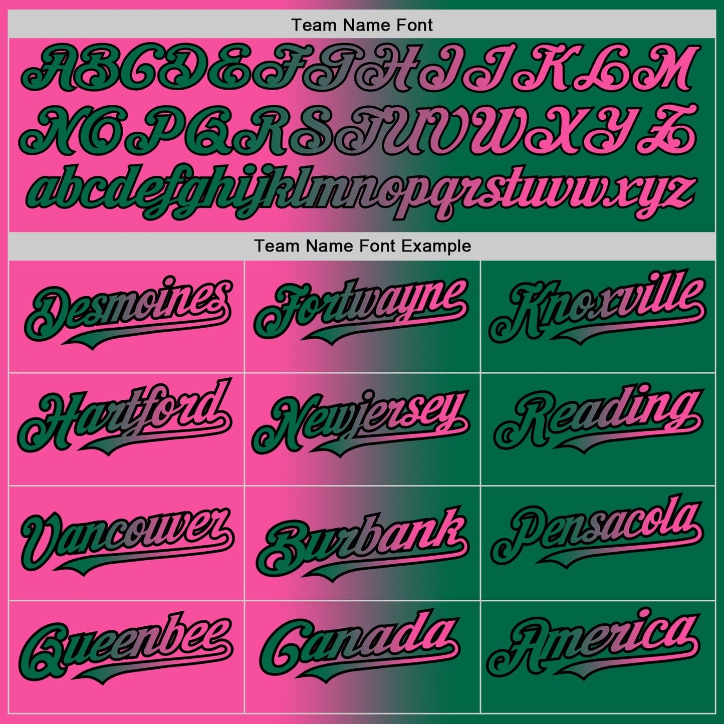 Custom Kelly Green Pink-Black Authentic Gradient Fashion Baseball Jersey baseball jersey product view 4