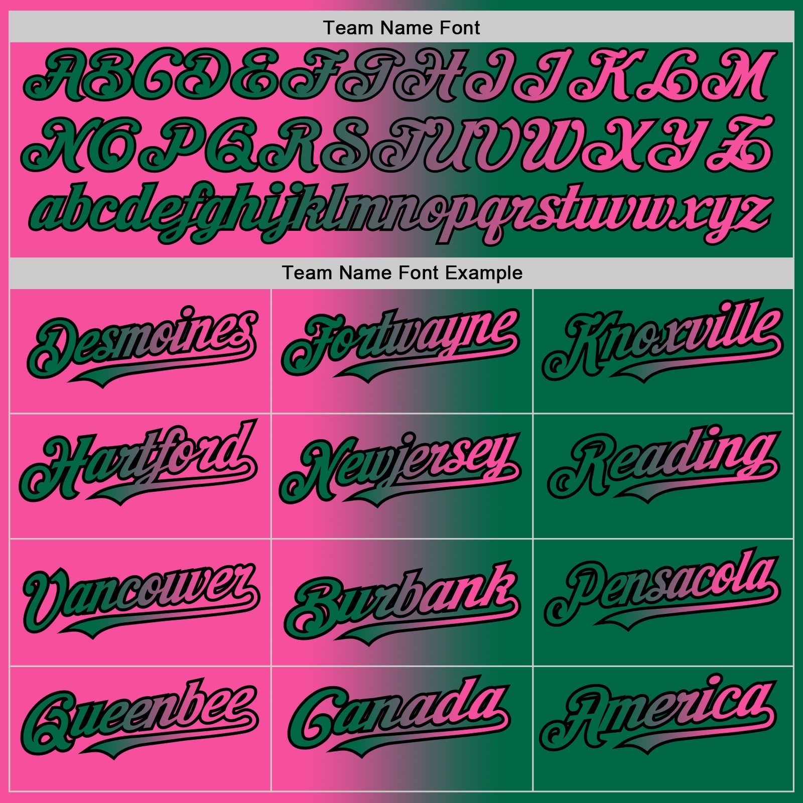 Custom Kelly Green Pink-Black Authentic Gradient Fashion Baseball Jersey baseball jersey product view 4