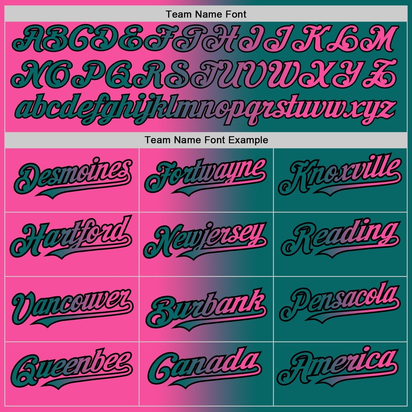 Custom Teal Pink-Black Authentic Gradient Fashion Baseball Jersey baseball jersey product view 4