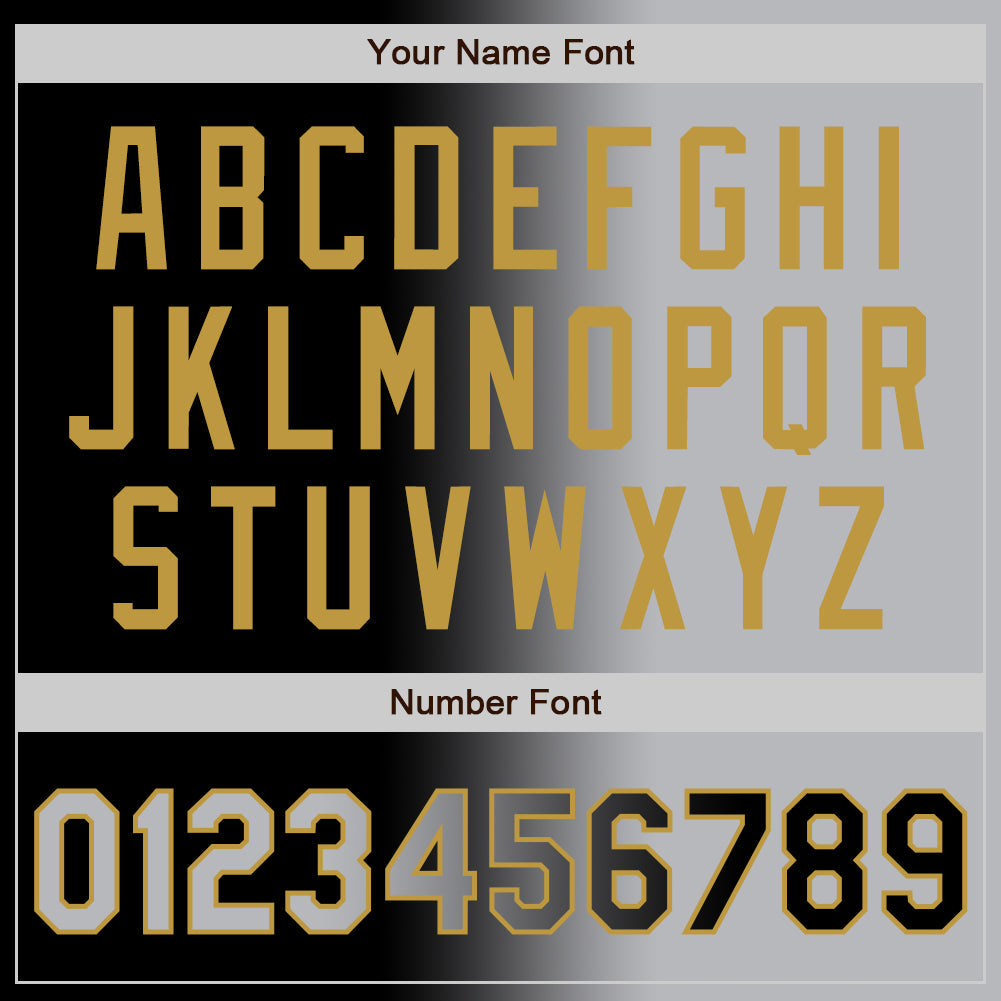 Custom Black Gray-Old Gold Authentic Gradient Fashion Baseball Jersey baseball jersey product view 5