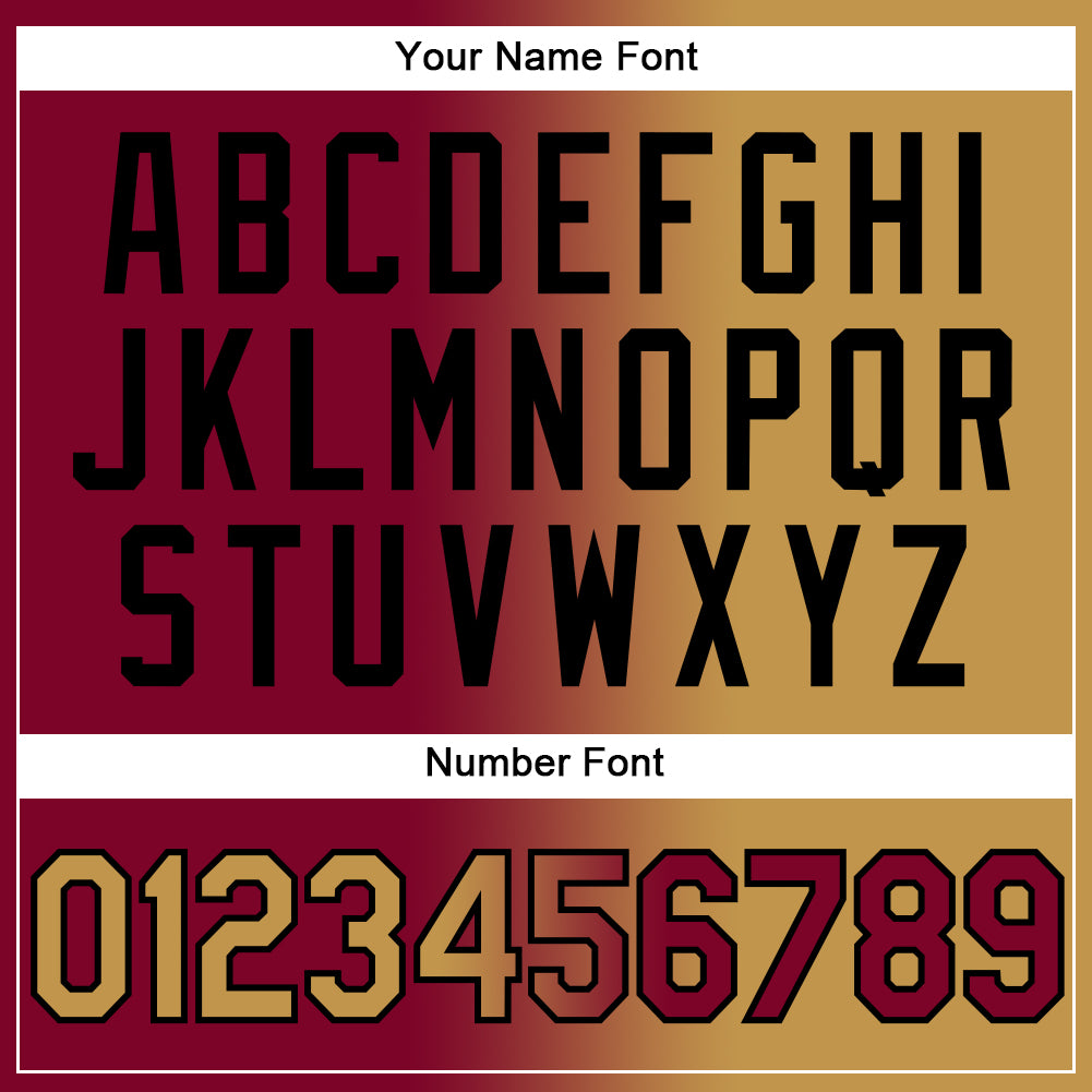 Custom Maroon Old Gold-Black Authentic Gradient Fashion Baseball Jersey baseball jersey product view 5
