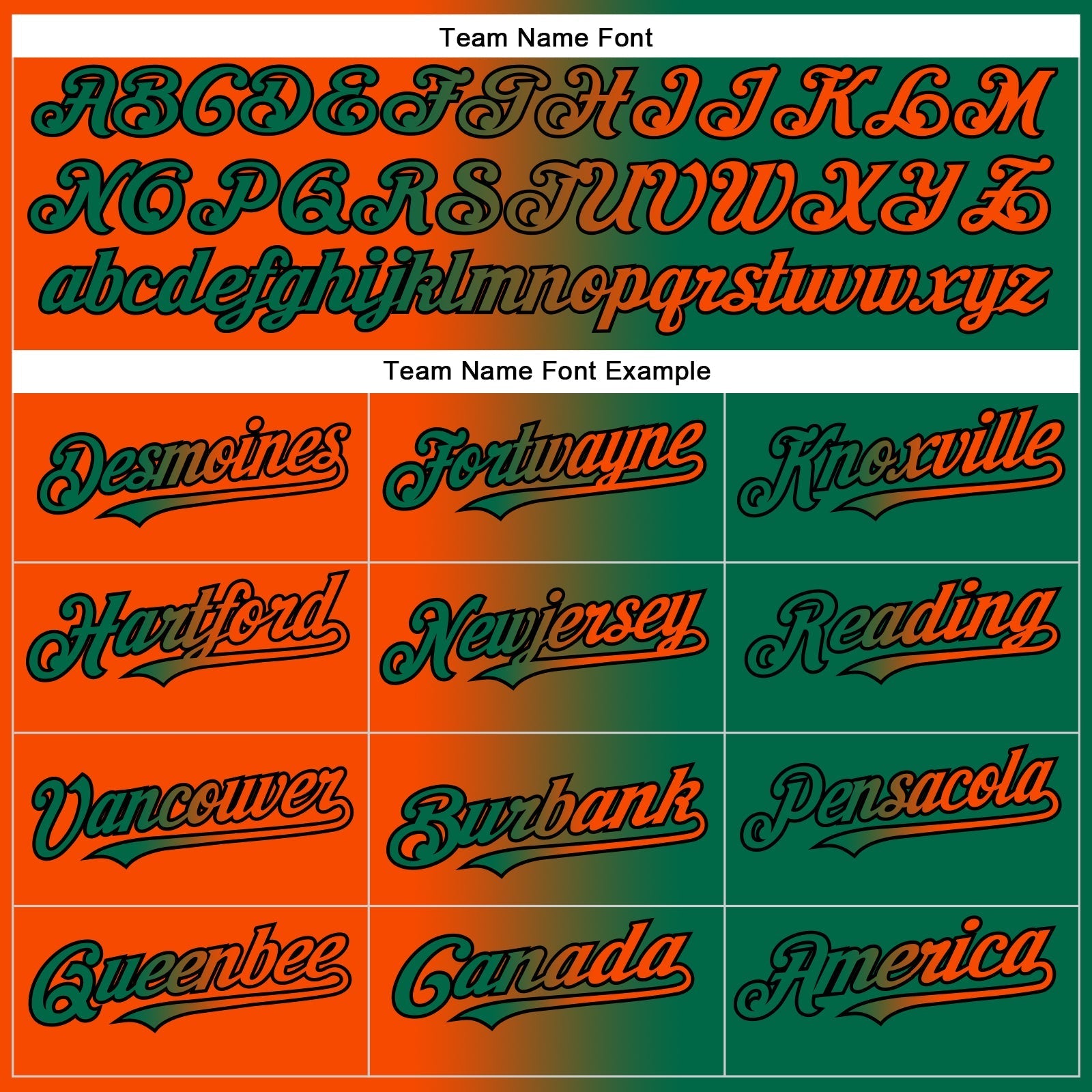 Custom Kelly Green Orange-Black Authentic Gradient Fashion Baseball Jersey baseball jersey product view 4