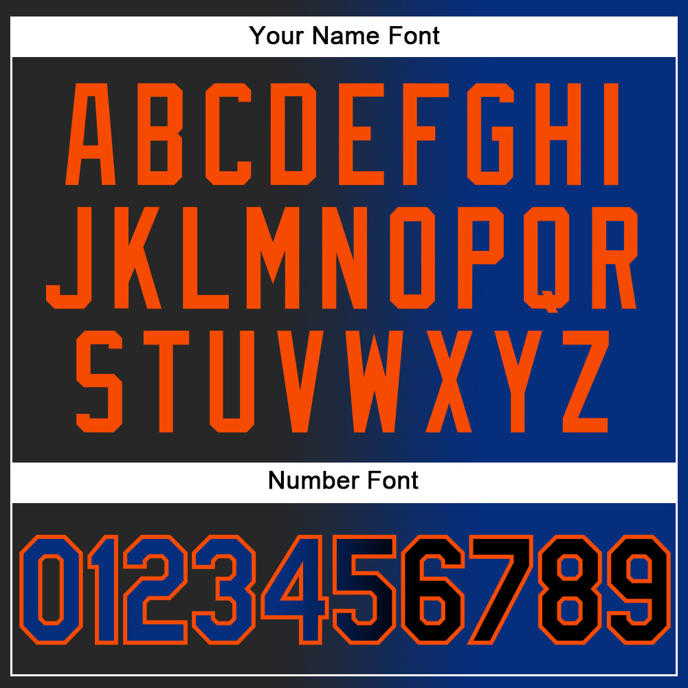 Custom Black Royal-Orange Authentic Gradient Fashion Baseball Jersey baseball jersey product view 5