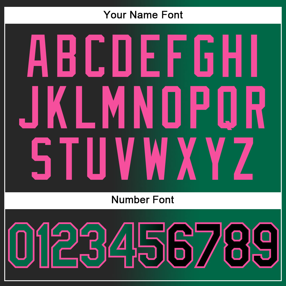 Custom Black Kelly Green-Pink Authentic Gradient Fashion Baseball Jersey baseball jersey product view 5