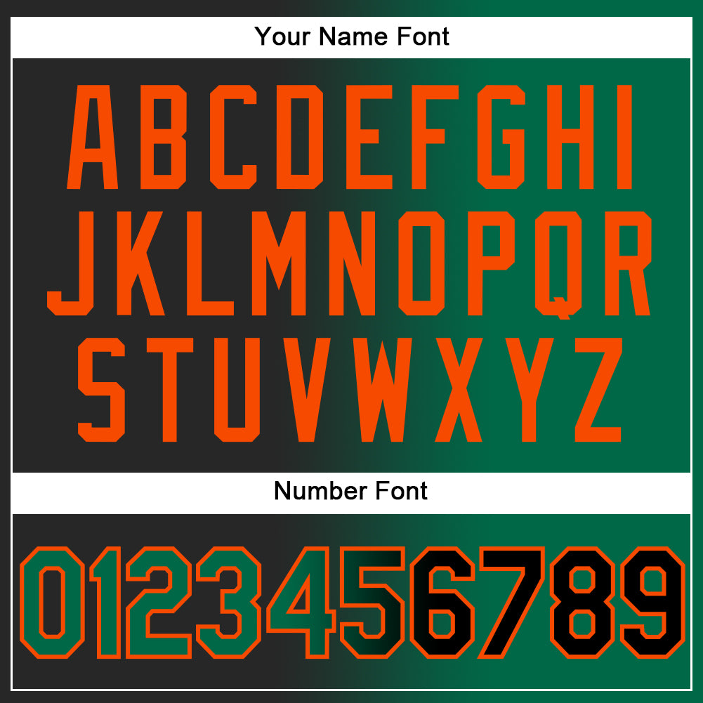 Custom Black Kelly Green-Orange Authentic Gradient Fashion Baseball Jersey baseball jersey product view 5