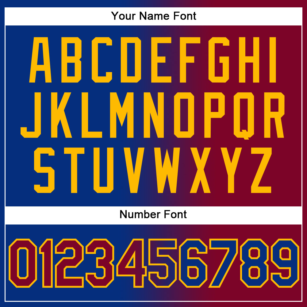 Custom Royal Maroon-Gold Authentic Gradient Fashion Baseball Jersey baseball jersey product view 5