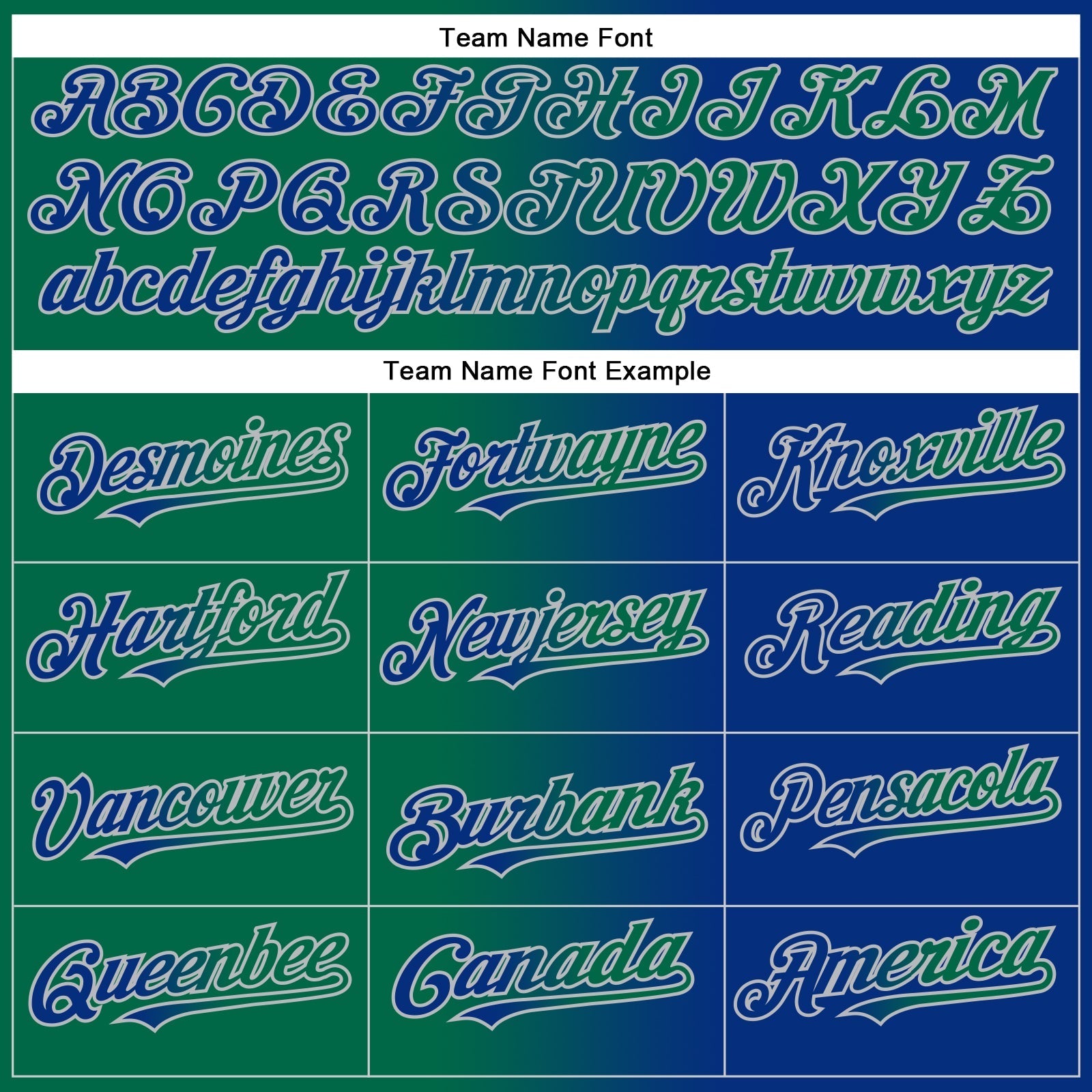 Custom Royal Kelly Green-Gray Authentic Gradient Fashion Baseball Jersey baseball jersey product view 5
