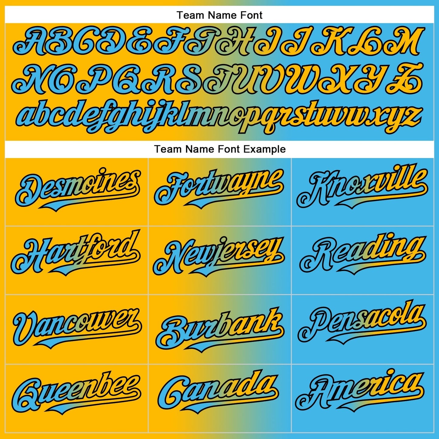 Custom Sky Blue Gold-Black Authentic Gradient Fashion Baseball Jersey baseball jersey product view 4