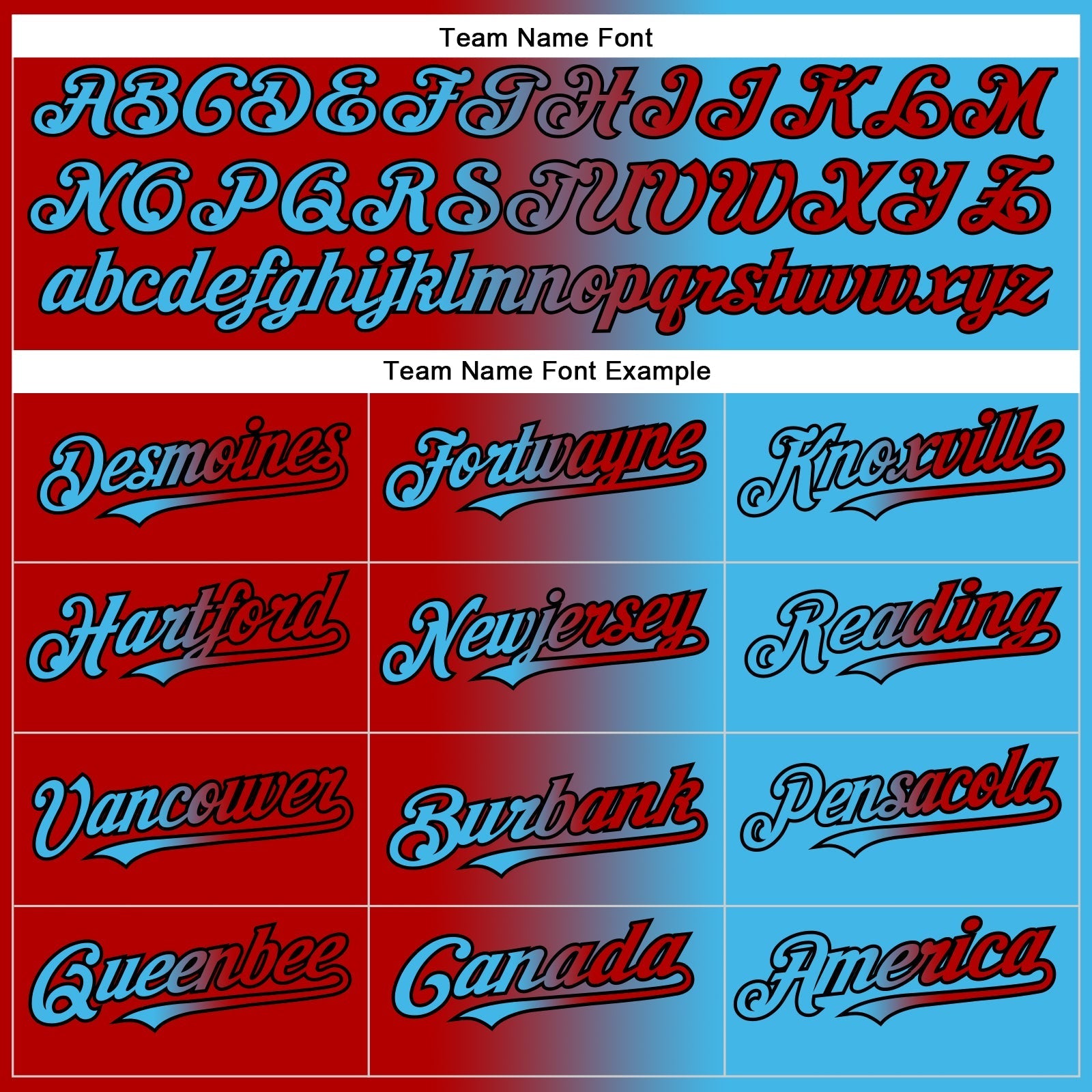 Custom Sky Blue Red-Black Authentic Gradient Fashion Baseball Jersey baseball jersey product view 4
