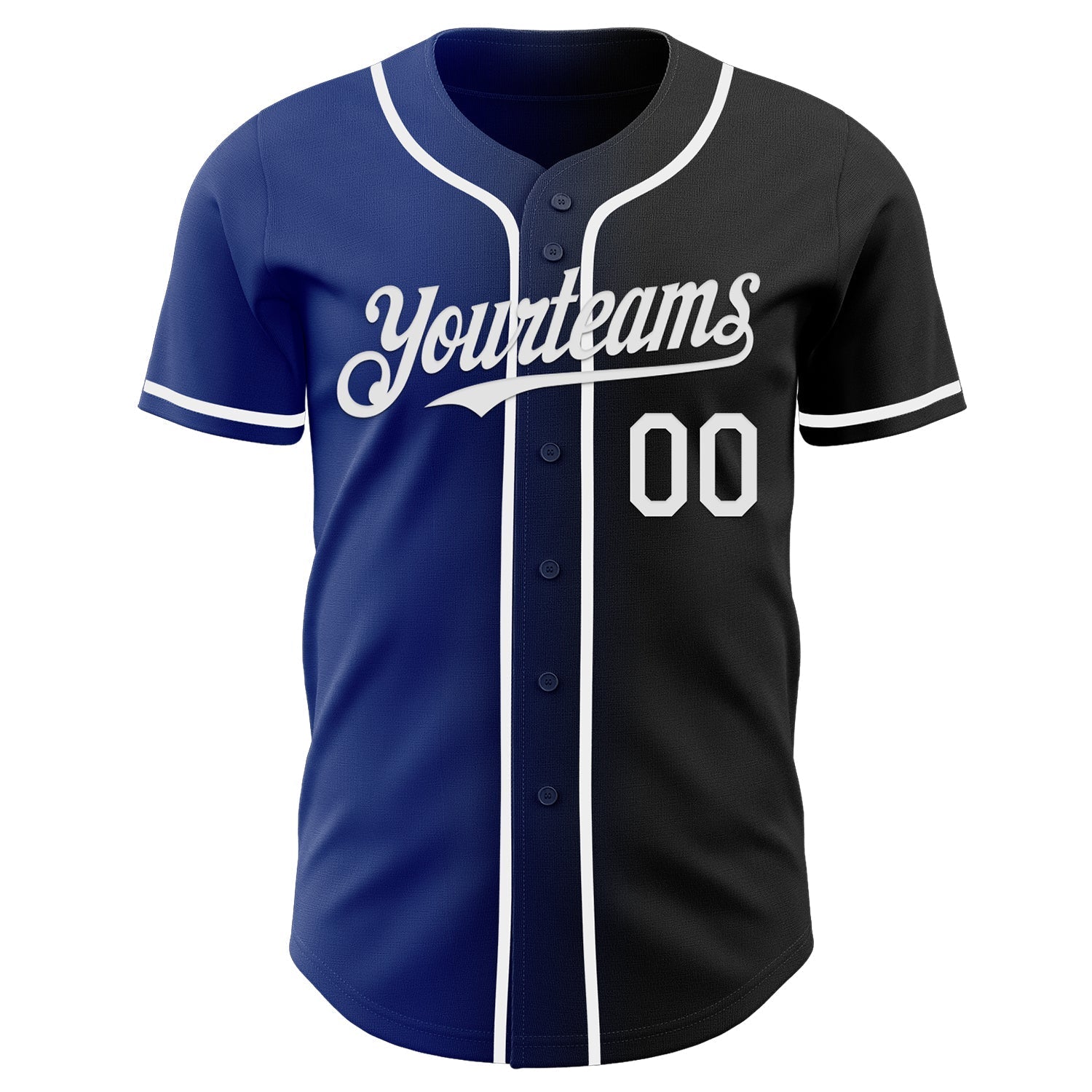 Custom Black White-Royal Authentic Gradient Fashion Baseball Jersey baseball jersey product view 2