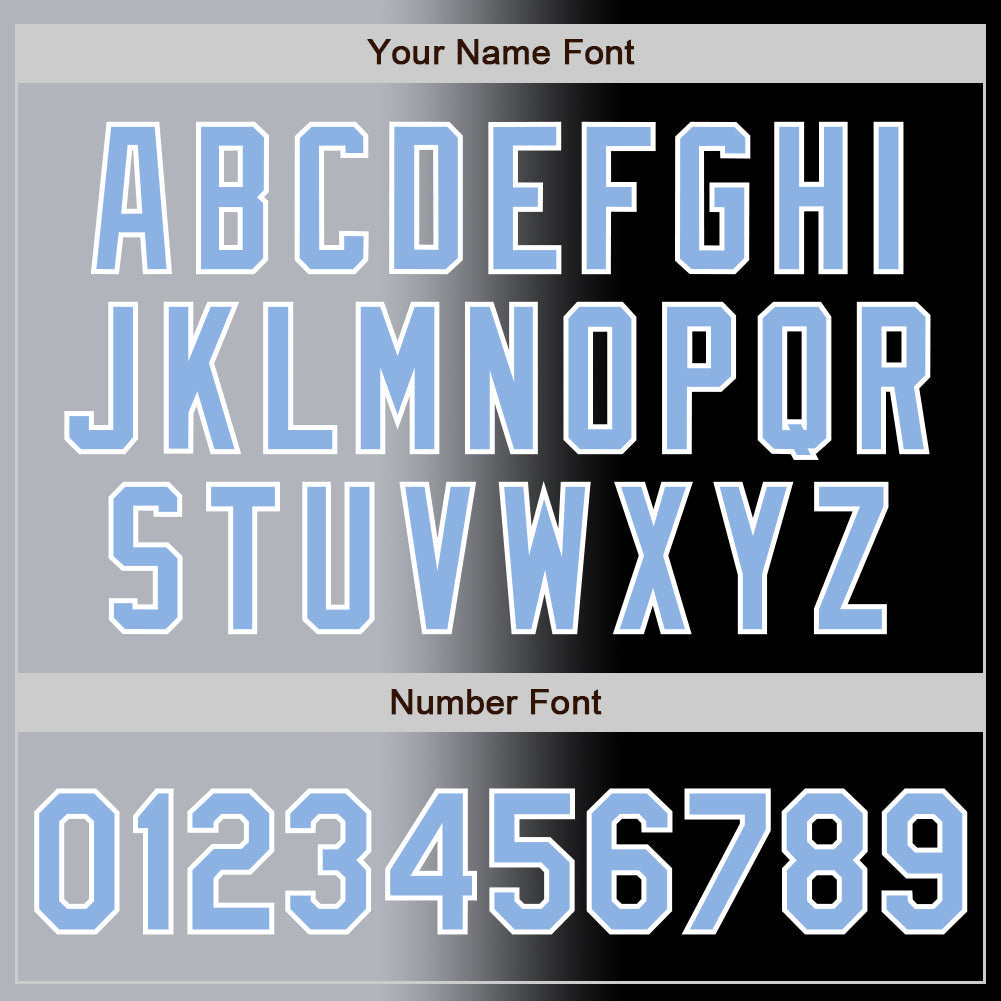 Custom Black Light Blue Gray-White Authentic Gradient Fashion Baseball Jersey baseball jersey product view 5