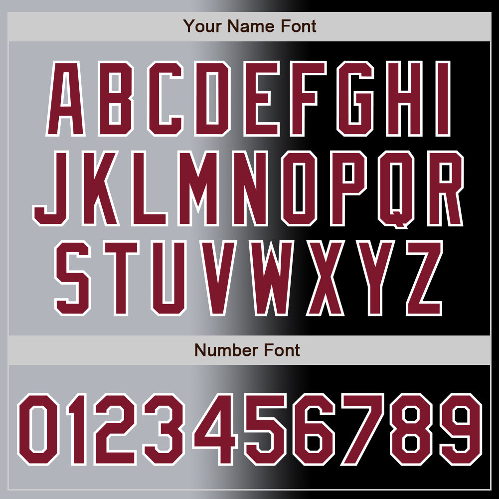 Custom Black Crimson Gray-White Authentic Gradient Fashion Baseball Jersey baseball jersey product view 5