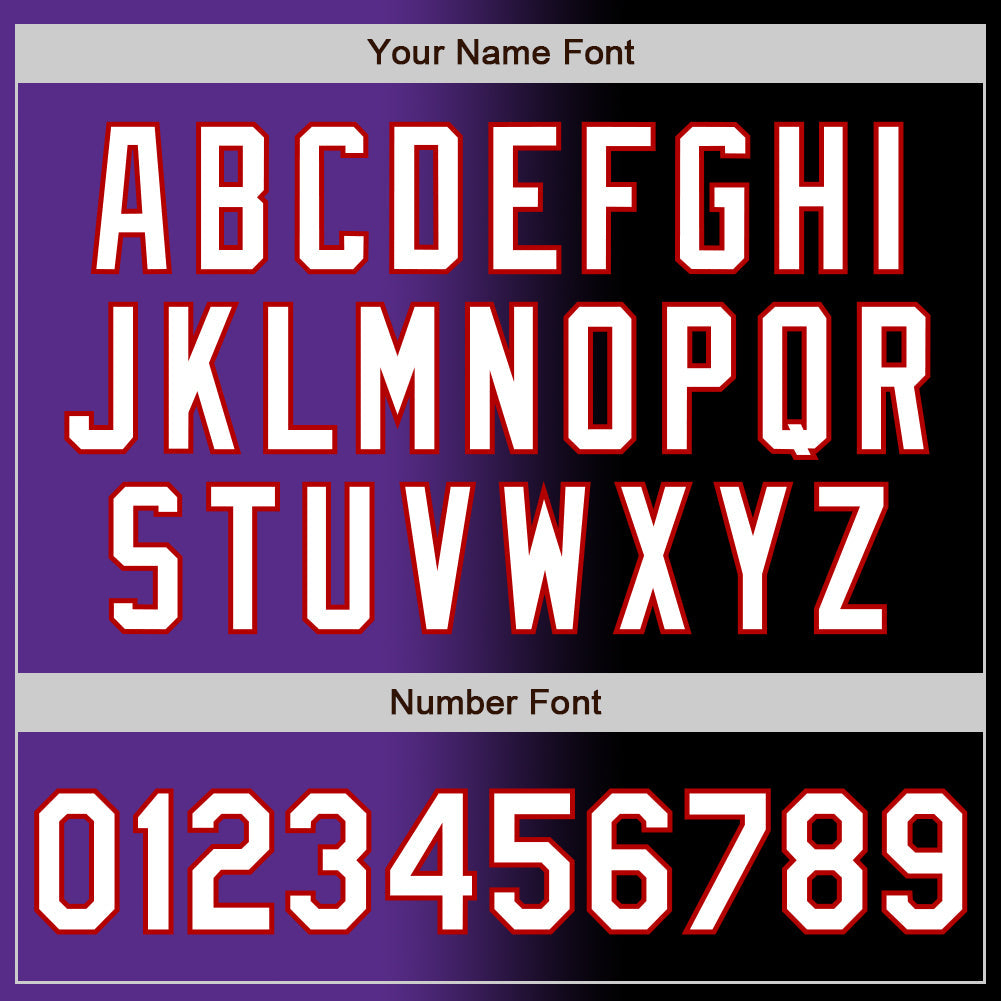 Custom Black White Purple-Red Authentic Gradient Fashion Baseball Jersey baseball jersey product view 5