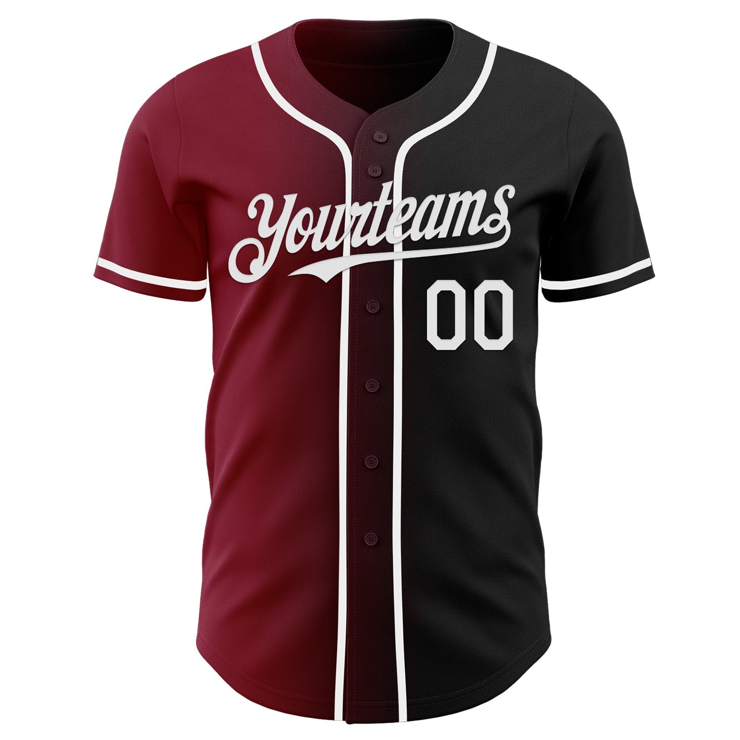 Custom Black White-Crimson Authentic Gradient Fashion Baseball Jersey baseball jersey product view 2