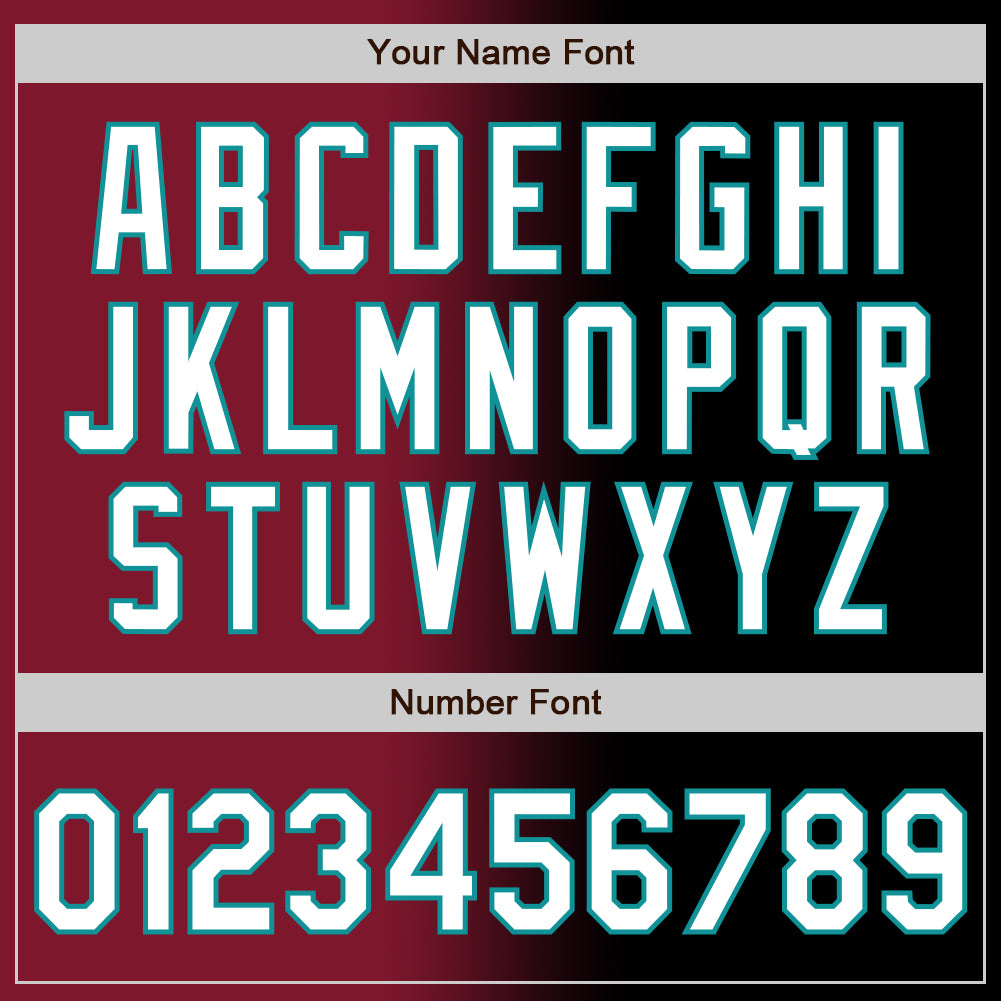Custom Black White Crimson-Teal Authentic Gradient Fashion Baseball Jersey baseball jersey product view 5