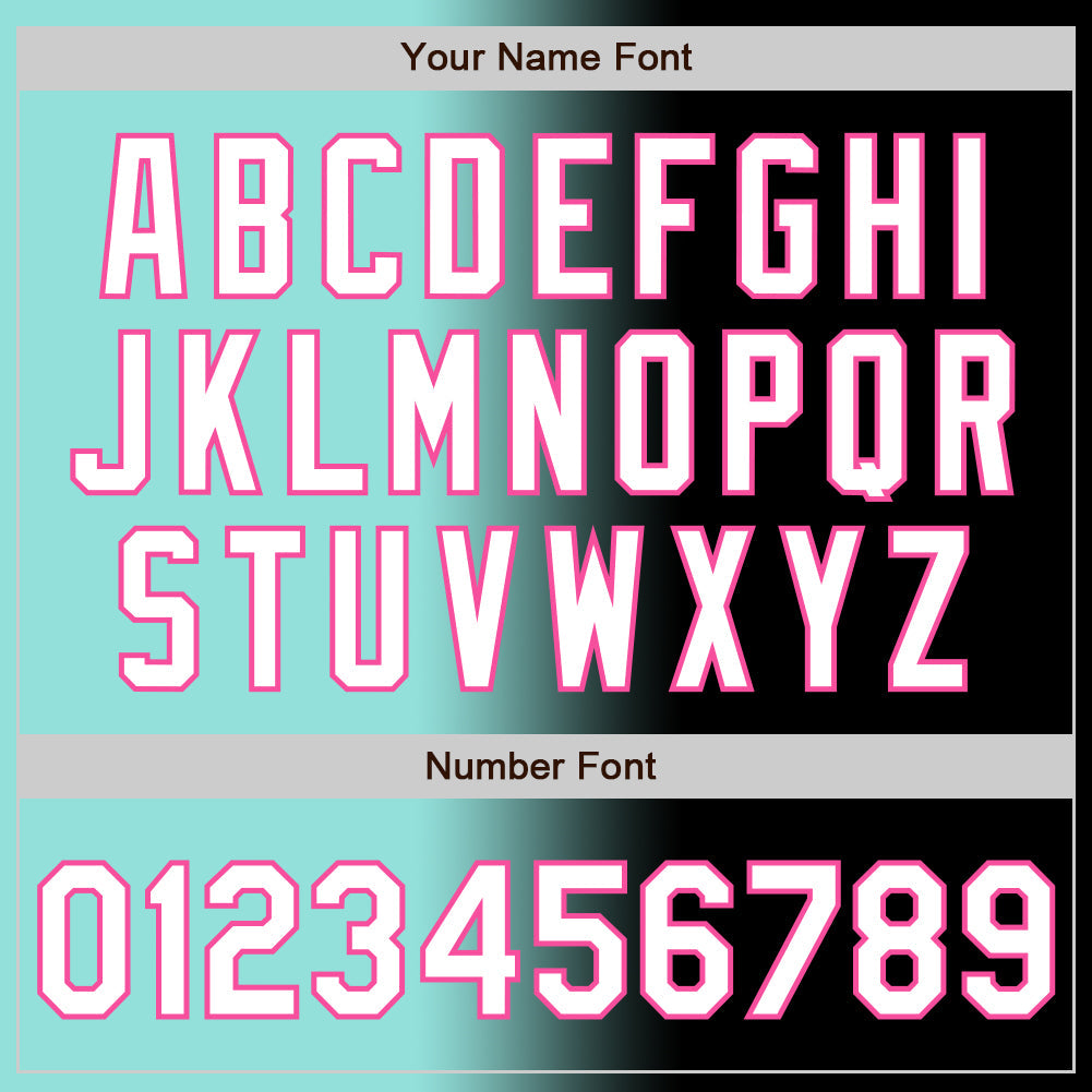 Custom Black White Ice Blue-Pink Authentic Gradient Fashion Baseball Jersey baseball jersey product view 5