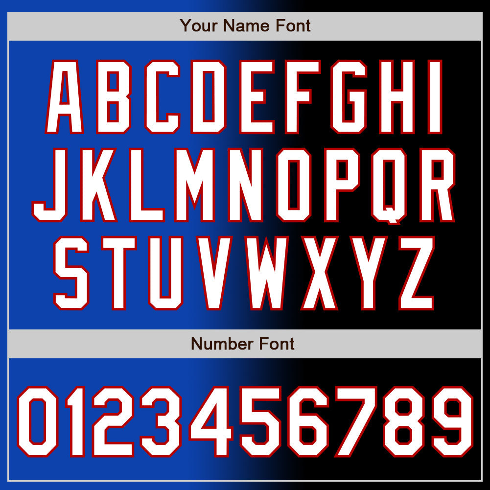 Custom Black White Thunder Blue-Red Authentic Gradient Fashion Baseball Jersey baseball jersey product view 5