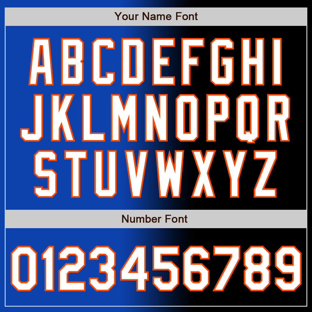 Custom Black White Thunder Blue-Orange Authentic Gradient Fashion Baseball Jersey baseball jersey product view 5