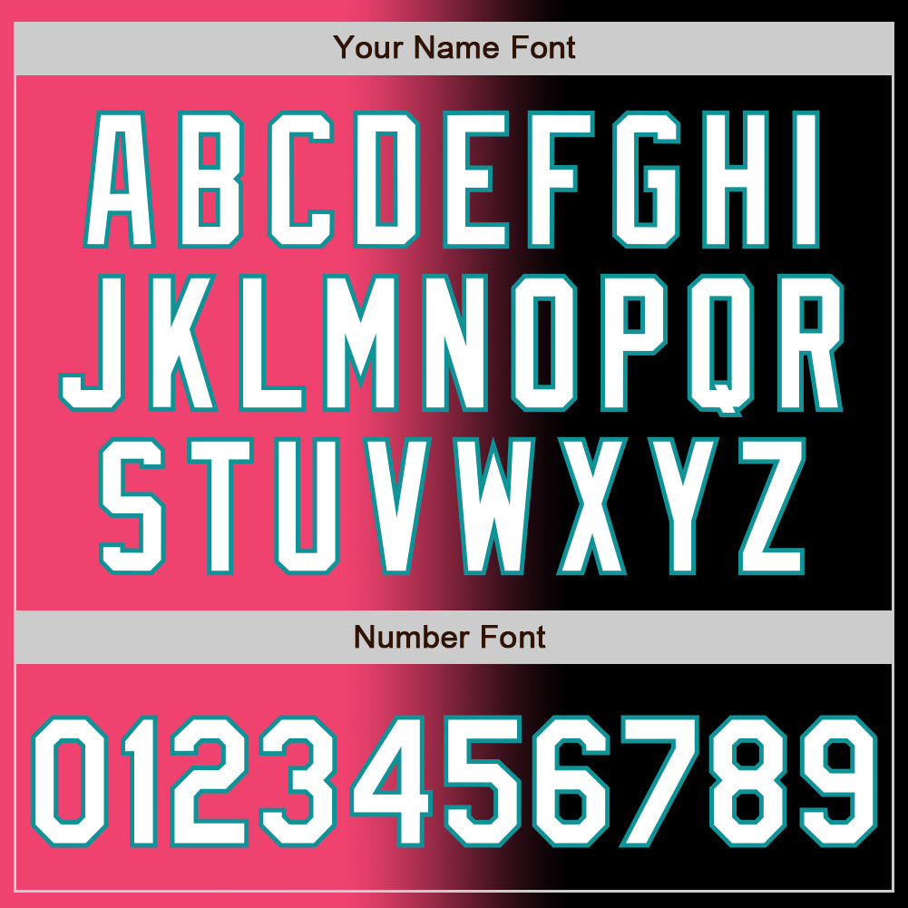 Custom Black White Neon Pink-Teal Authentic Gradient Fashion Baseball Jersey baseball jersey product view 5