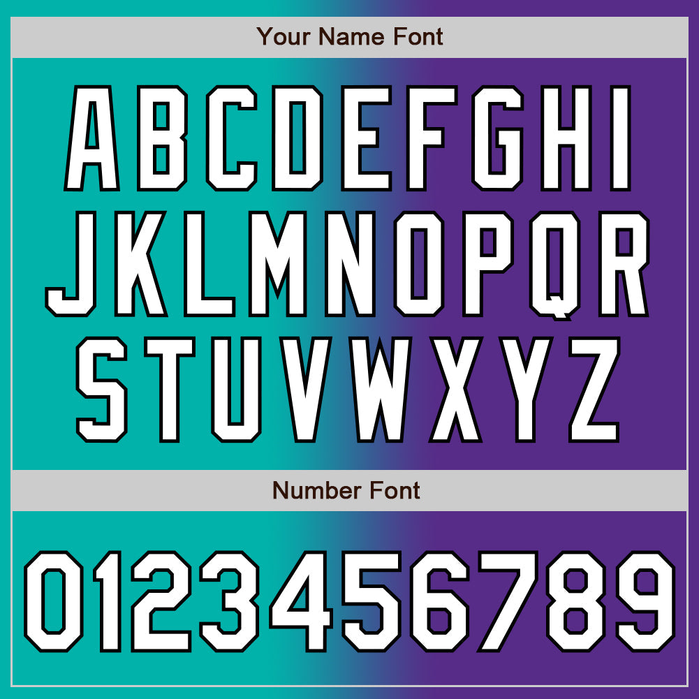 Custom Purple White Aqua-Black Authentic Gradient Fashion Baseball Jersey baseball jersey product view 5
