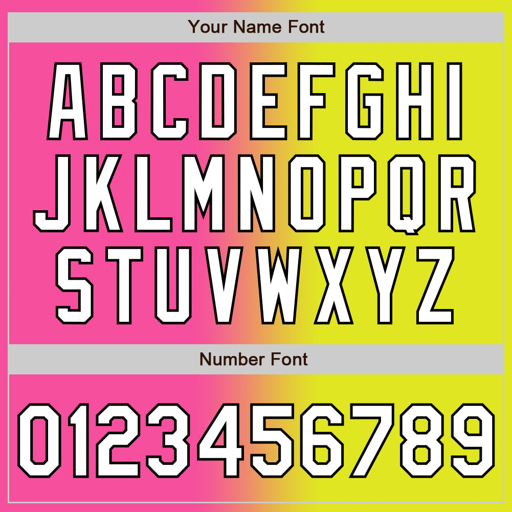 Custom Neon Yellow White Pink-Black Authentic Gradient Fashion Baseball Jersey baseball jersey product view 5
