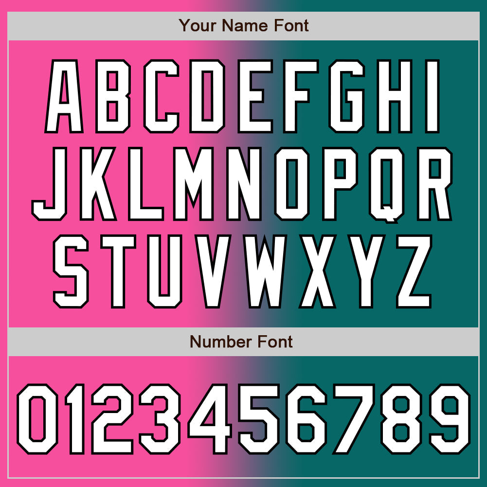 Custom Teal White Pink-Black Authentic Gradient Fashion Baseball Jersey baseball jersey product view 5