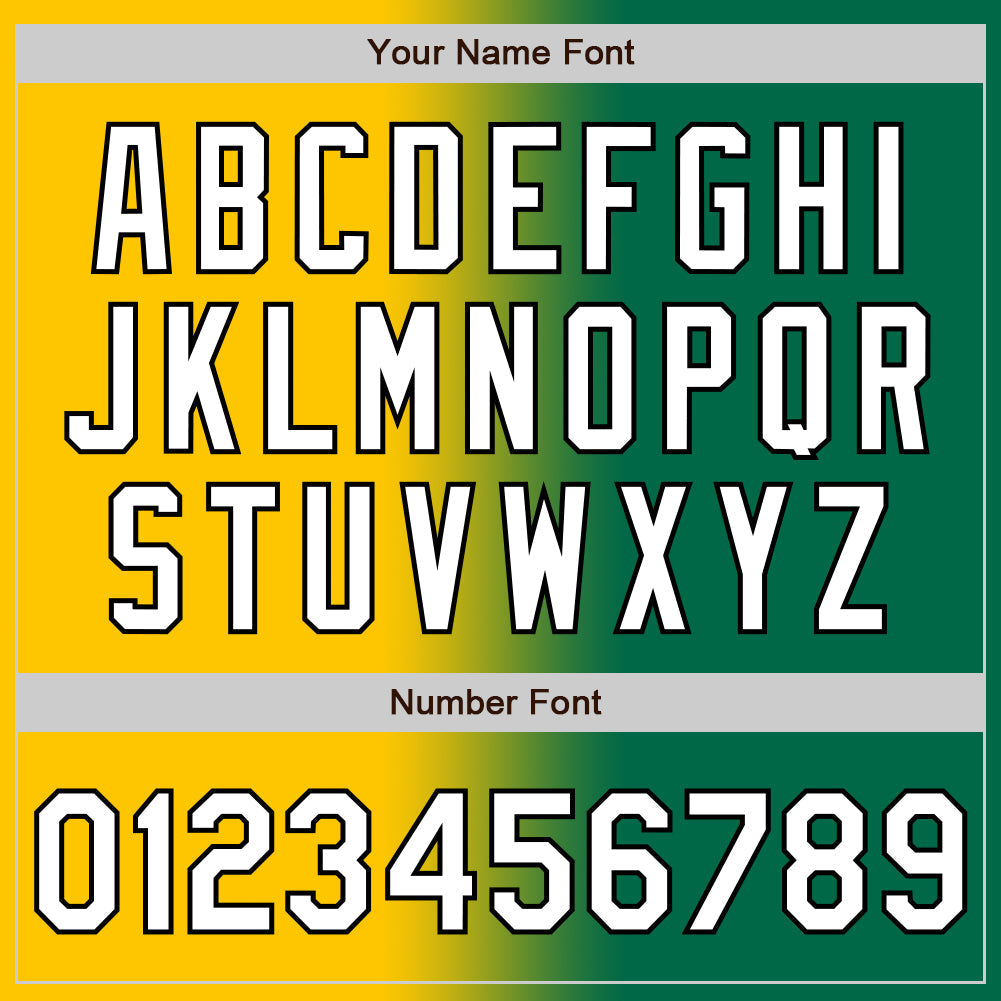 Custom Kelly Green White Yellow-Black Authentic Gradient Fashion Baseball Jersey baseball jersey product view 5
