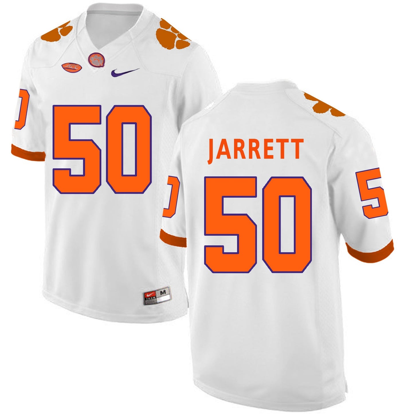 Grady Jarrett 50 White College Football Jersey football jersey product view 1