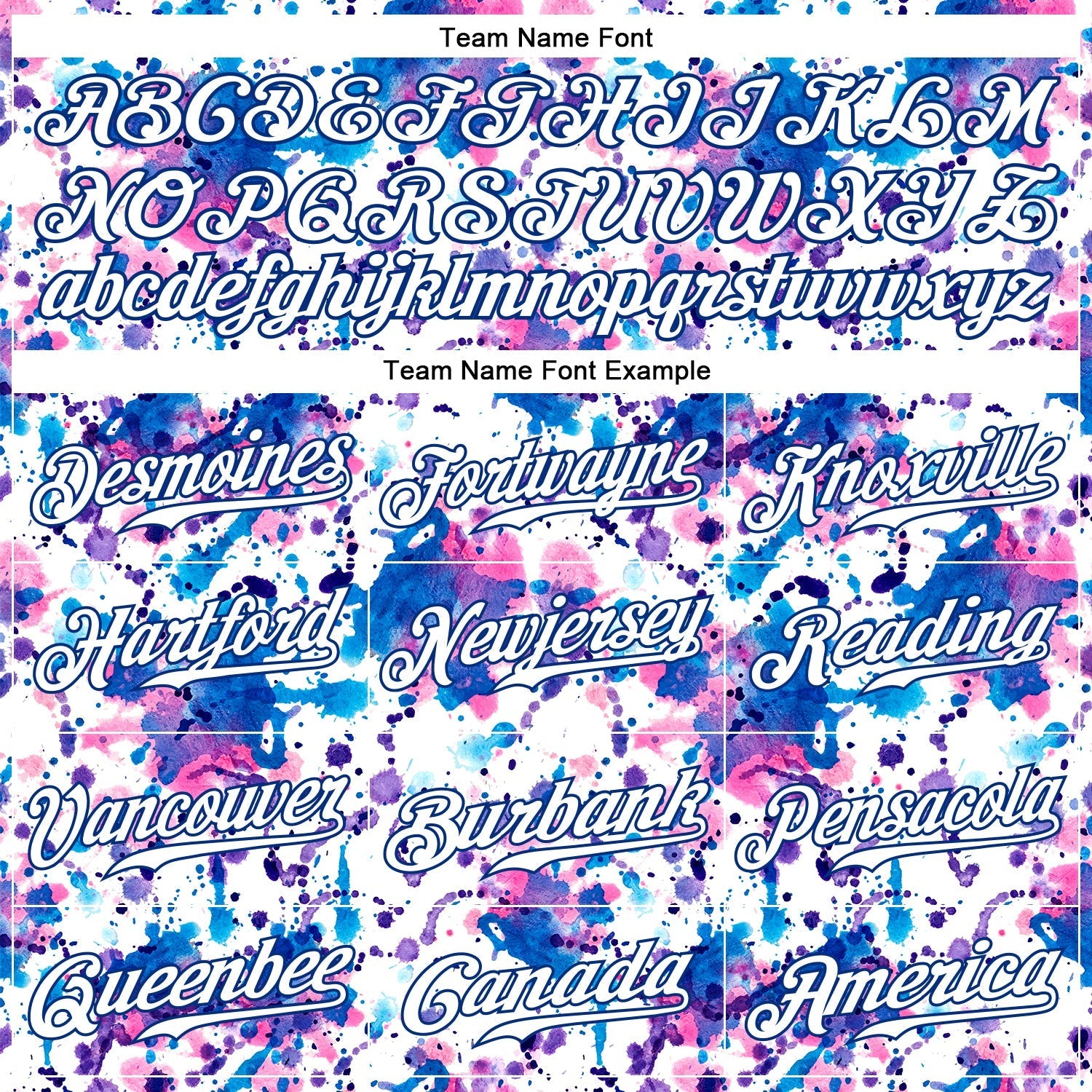 Custom Graffiti Pattern White-Royal 3D Abstract Watercolor Authentic Baseball Jersey baseball jersey product view 4