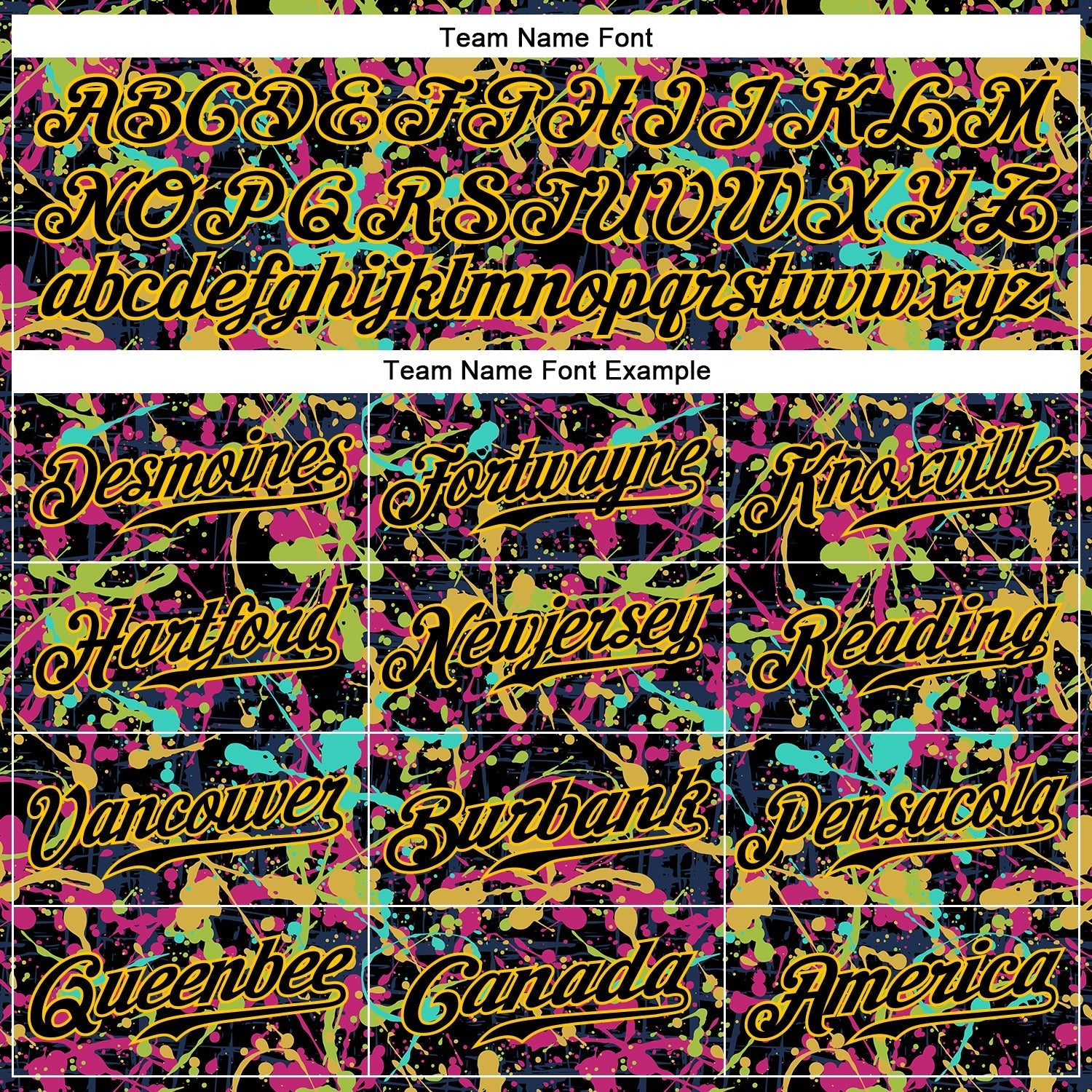 Custom Graffiti Pattern Black-Gold 3D Grunge Shabby Authentic Baseball Jersey baseball jersey product view 4
