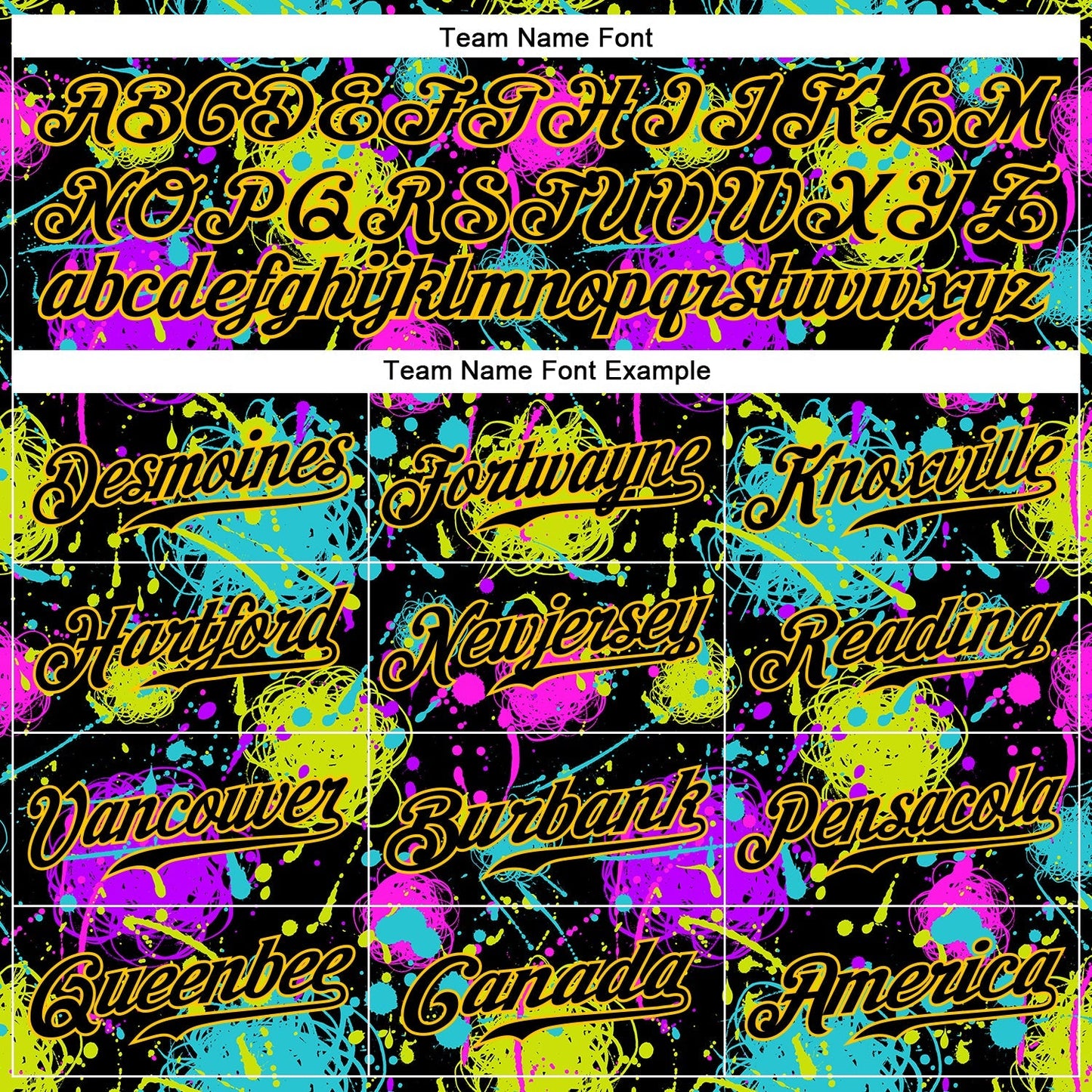 Custom Graffiti Pattern Black-Gold 3D Neon Splatter Authentic Baseball Jersey baseball jersey product view 4