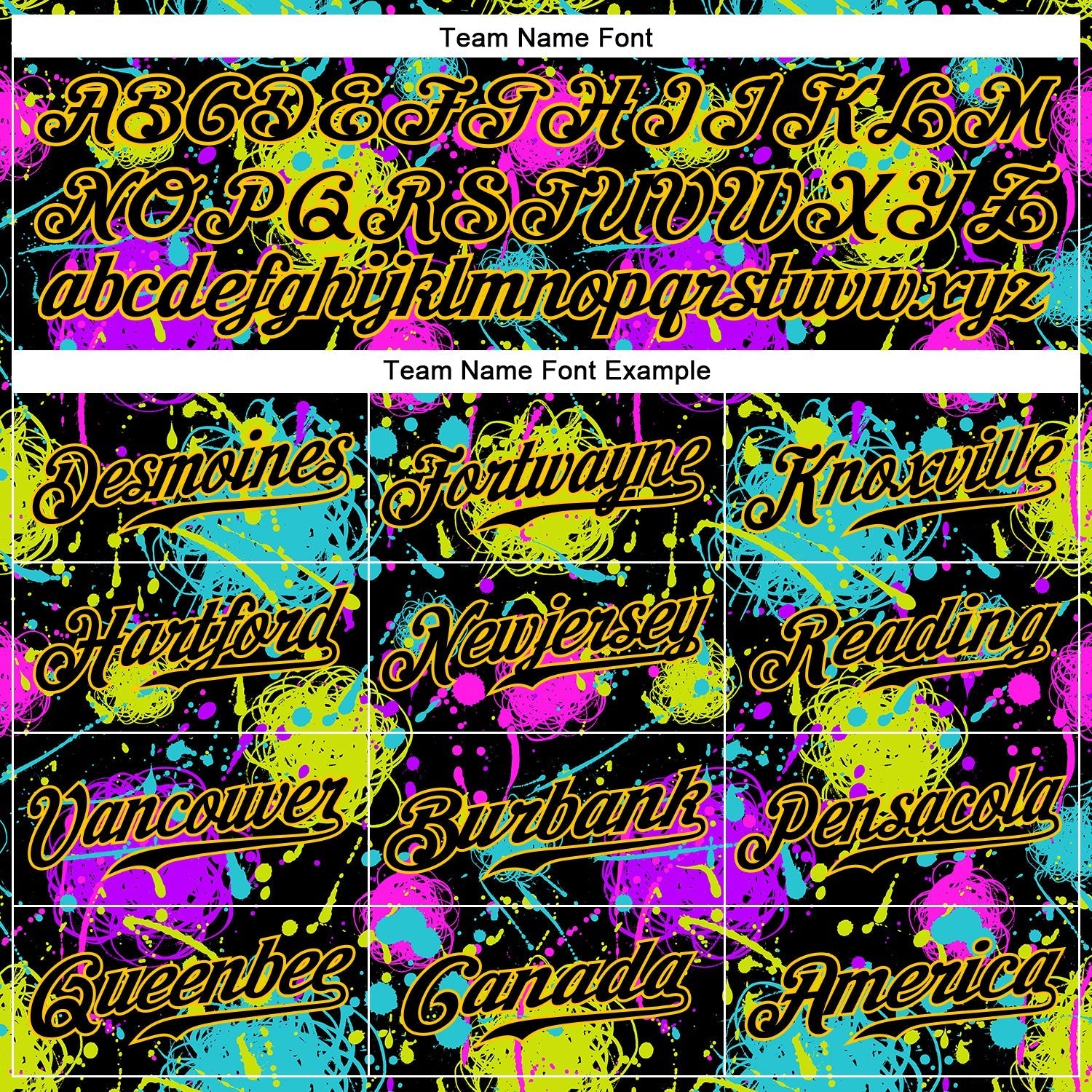 Custom Graffiti Pattern Black-Gold 3D Neon Splatter Authentic Baseball Jersey baseball jersey product view 4