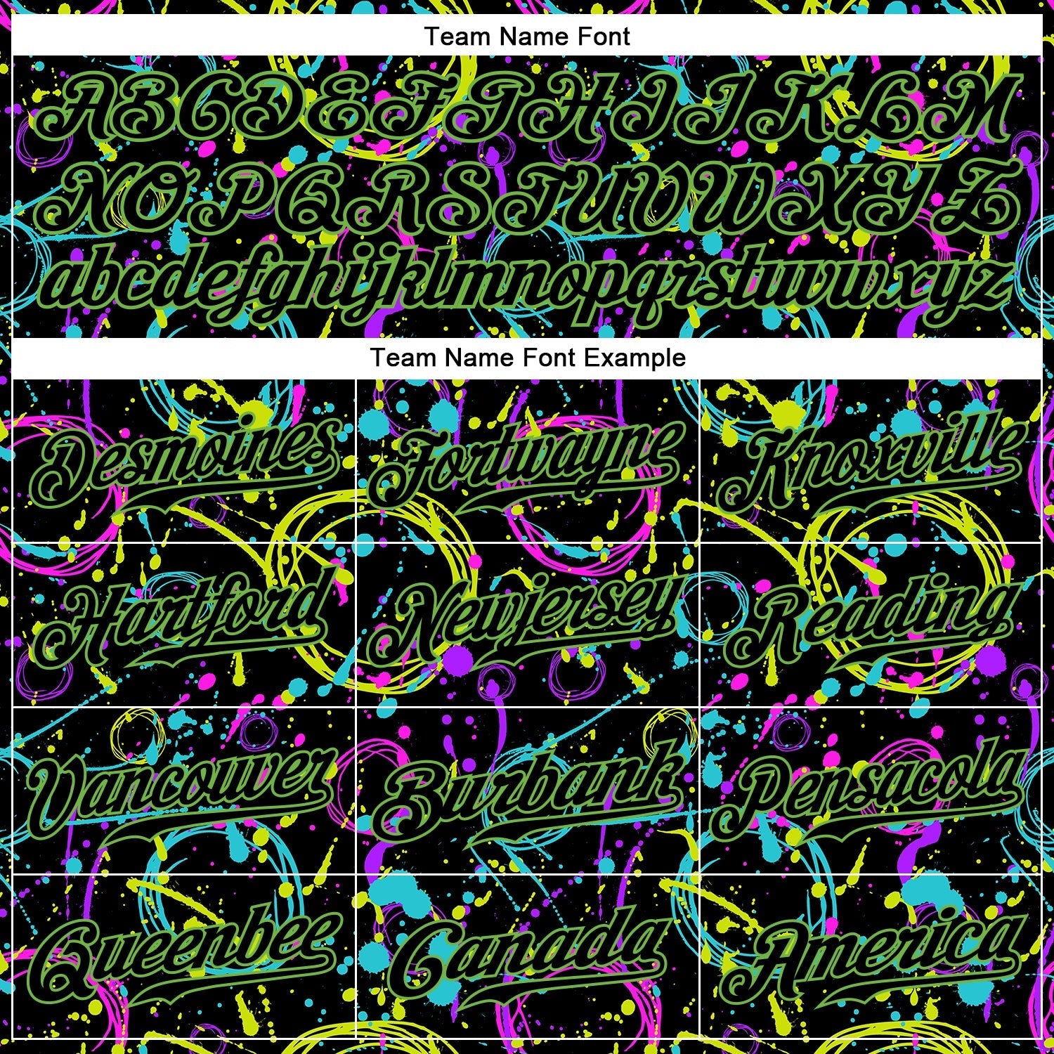 Custom Graffiti Pattern Black-Neon Green 3D Neon Splatter Authentic Baseball Jersey baseball jersey product view 4