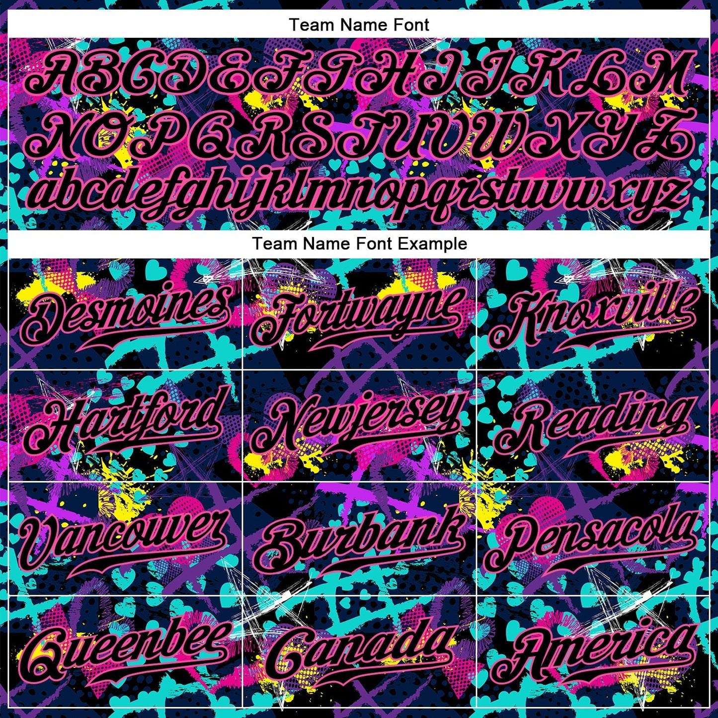Custom Graffiti Pattern Black-Pink 3D Creative Hearts Stars Geometric Figures Authentic Baseball Jersey baseball jersey product view 4