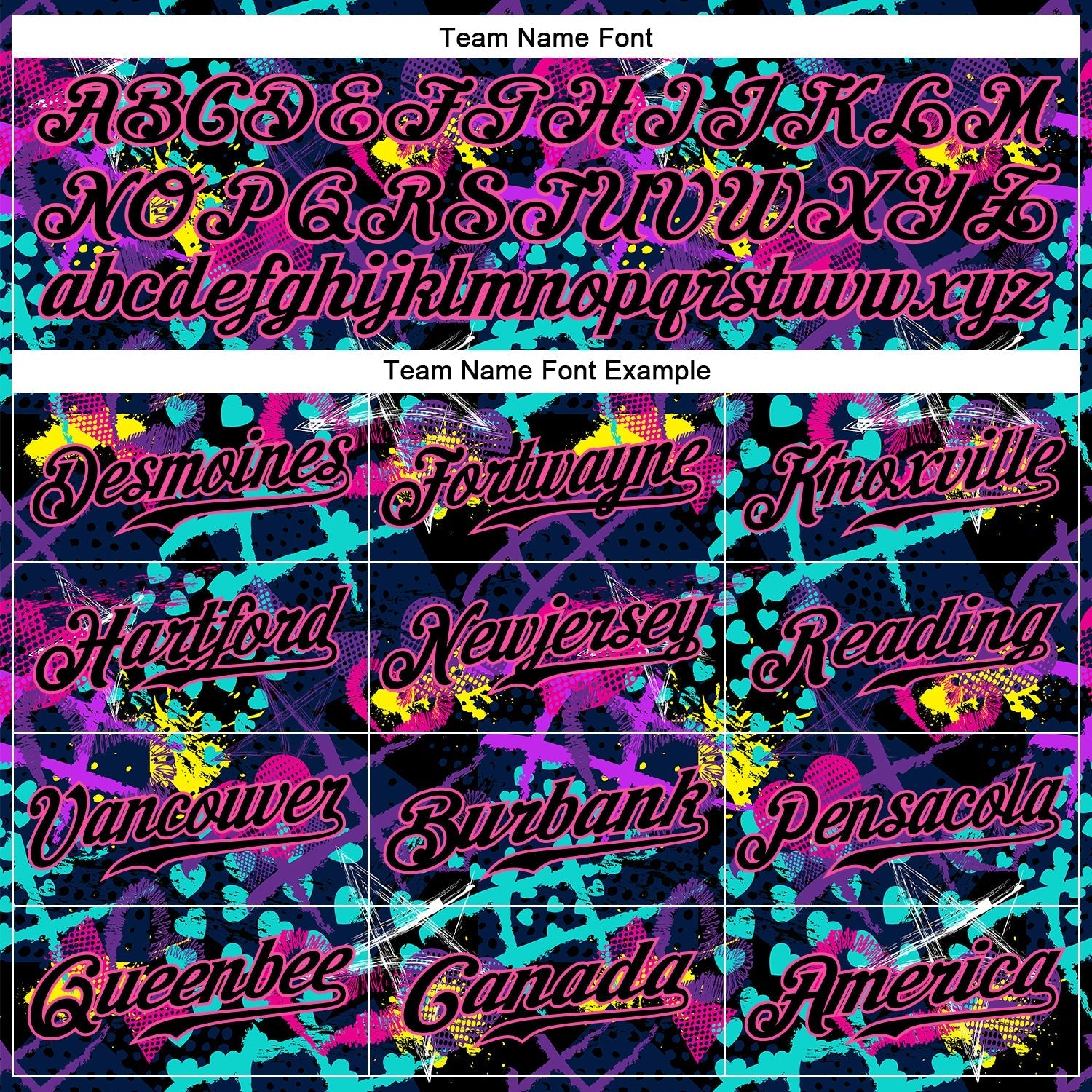 Custom Graffiti Pattern Black-Pink 3D Creative Hearts Stars Geometric Figures Authentic Baseball Jersey baseball jersey product view 4