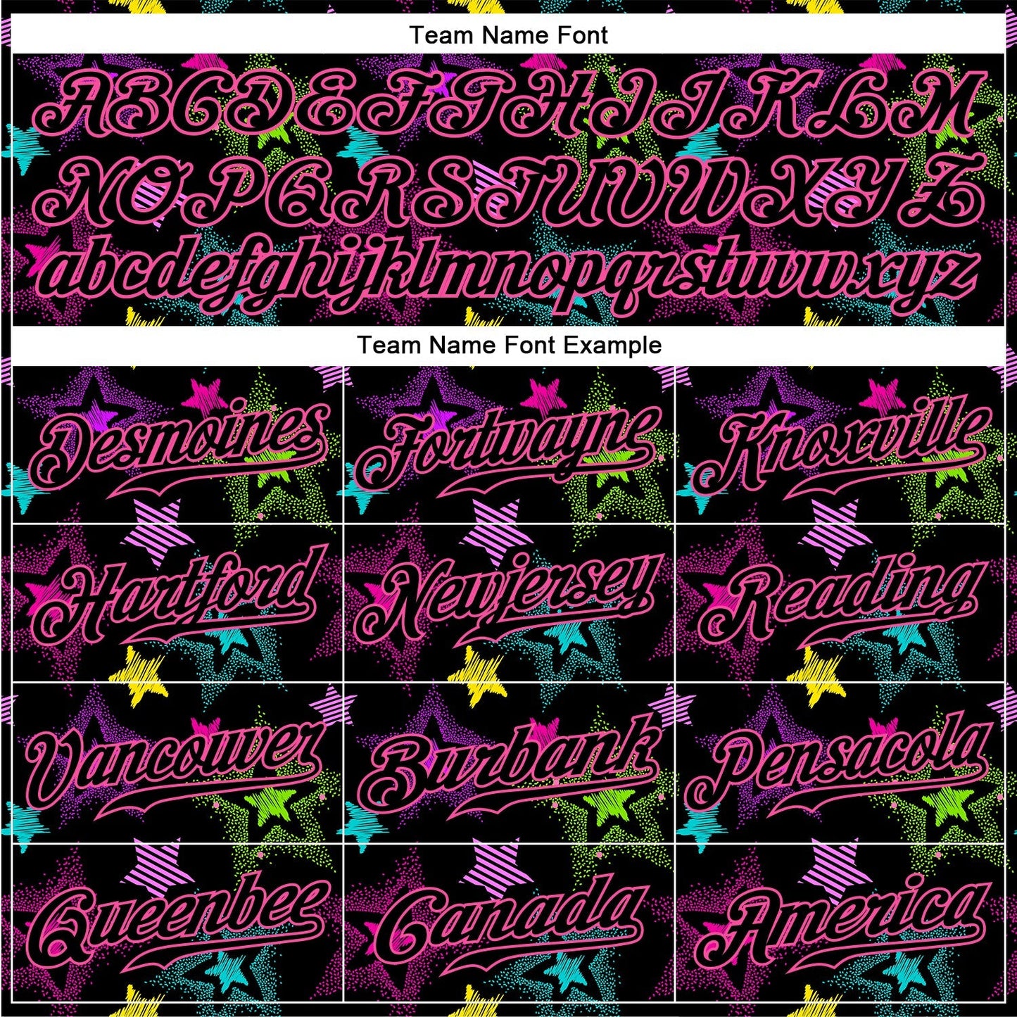 Custom Graffiti Pattern Black-Pink 3D Creative Colorful Stars Authentic Baseball Jersey baseball jersey product view 4