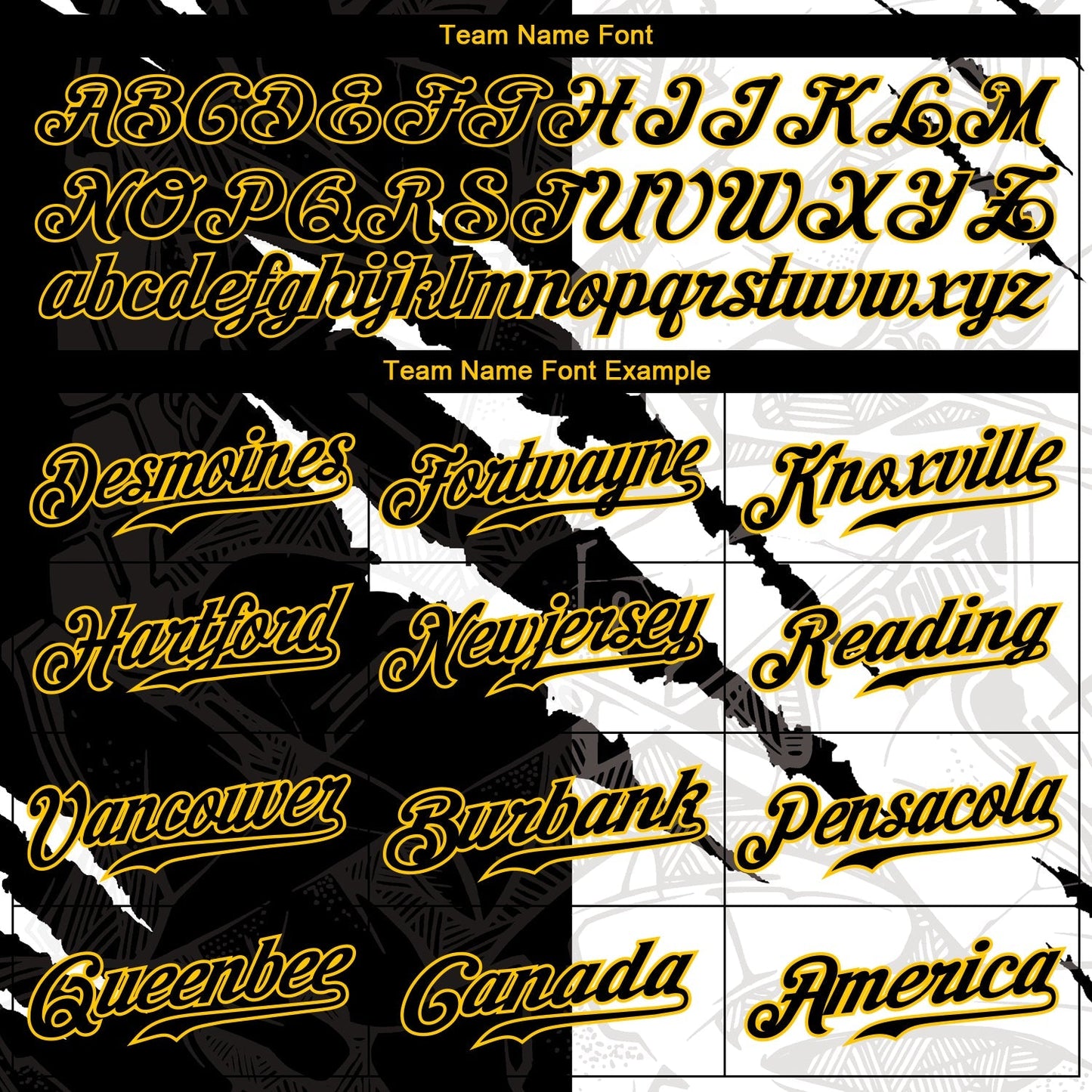 Custom Graffiti Pattern Black-Gold 3D Scratch Authentic Baseball Jersey baseball jersey product view 4