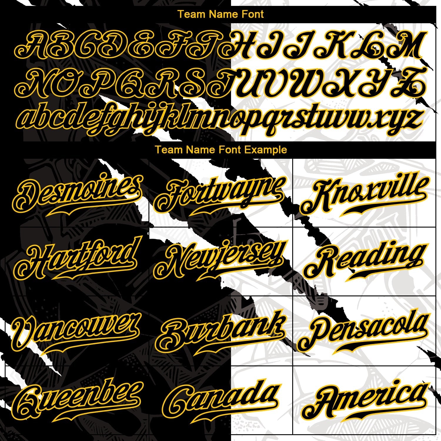 Custom Graffiti Pattern Black-Gold 3D Scratch Authentic Baseball Jersey baseball jersey product view 4