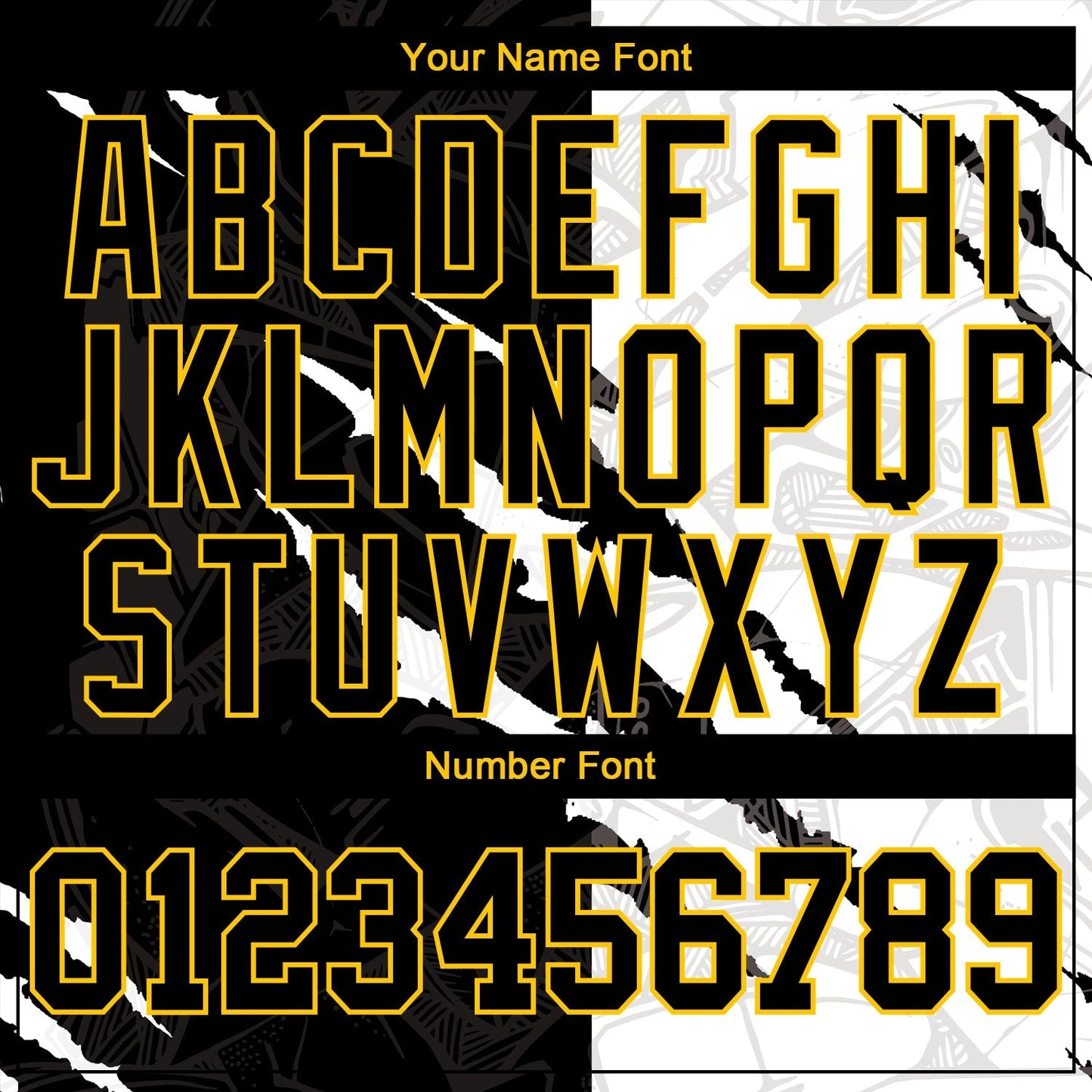 Custom Graffiti Pattern Black-Gold 3D Scratch Authentic Baseball Jersey baseball jersey product view 5