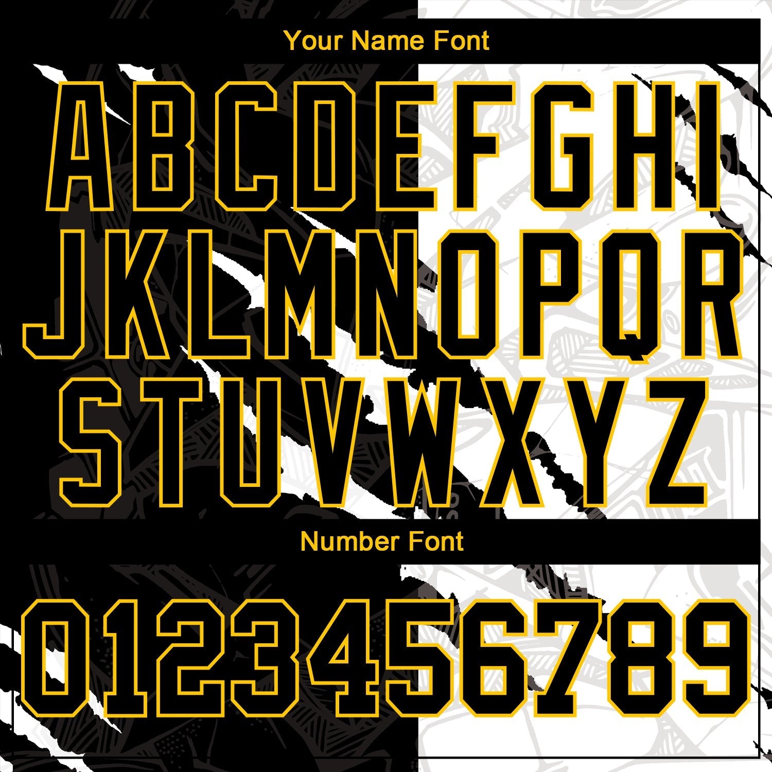 Custom Graffiti Pattern Black-Gold 3D Scratch Authentic Baseball Jersey baseball jersey product view 5