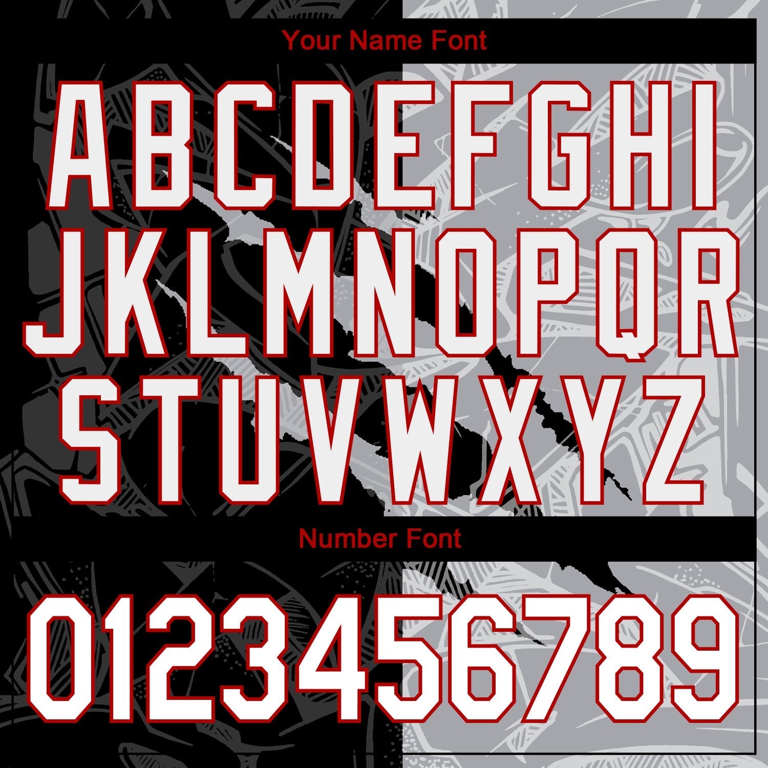 Custom Graffiti Pattern White Gray-Red 3D Scratch Authentic Baseball Jersey baseball jersey product view 5