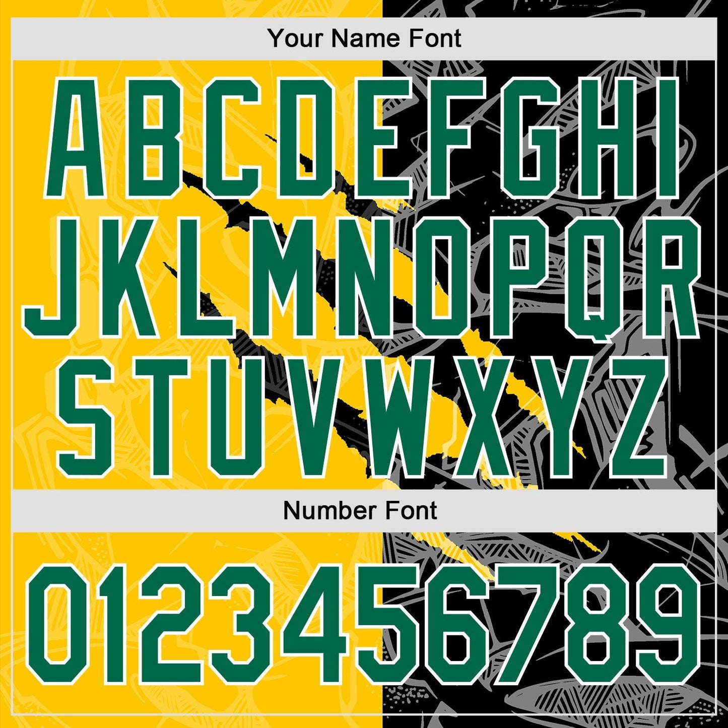 Custom Graffiti Pattern Kelly Green Yellow-Black 3D Scratch Authentic Baseball Jersey baseball jersey product view 5