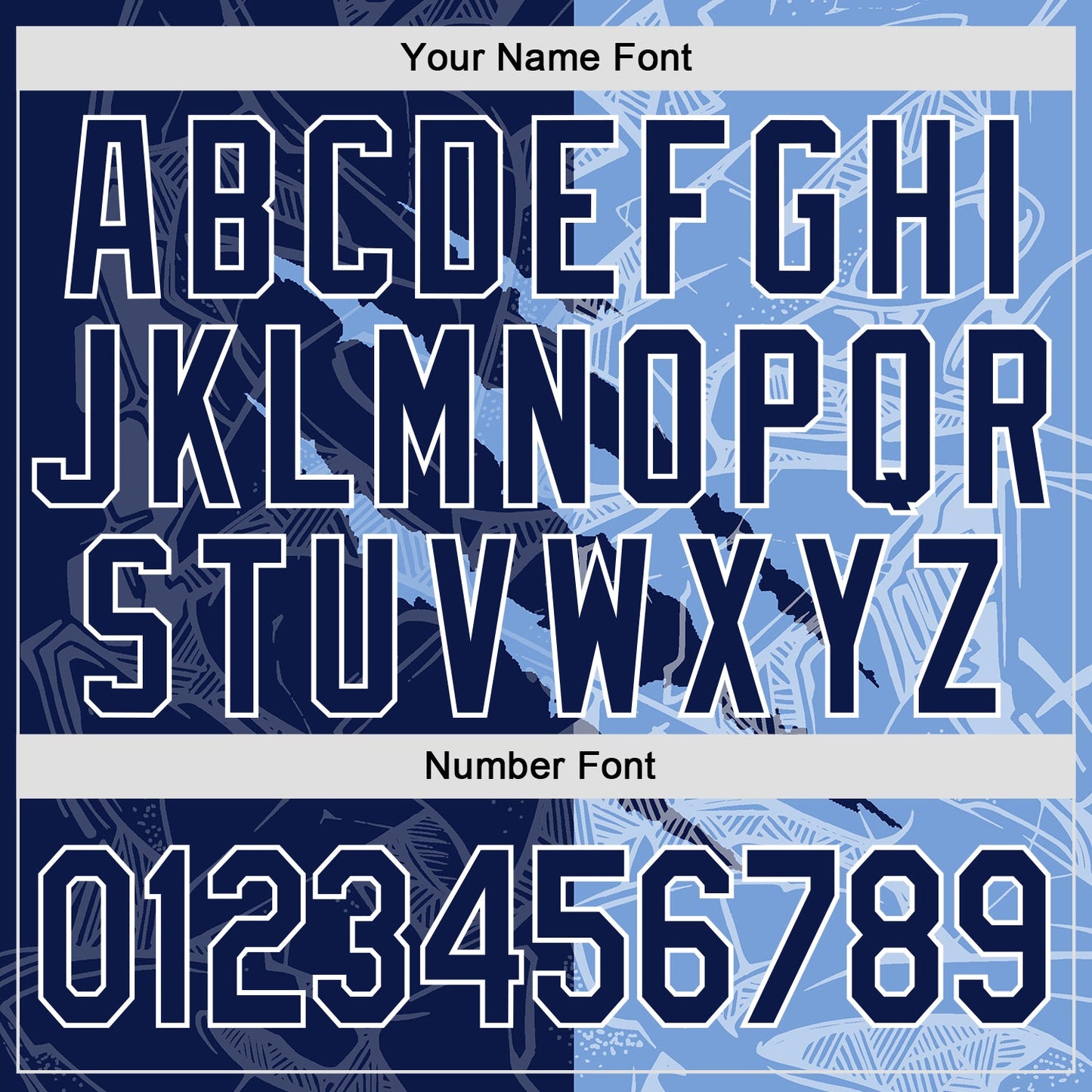 Custom Graffiti Pattern Navy-Light Blue 3D Scratch Authentic Baseball Jersey baseball jersey product view 5