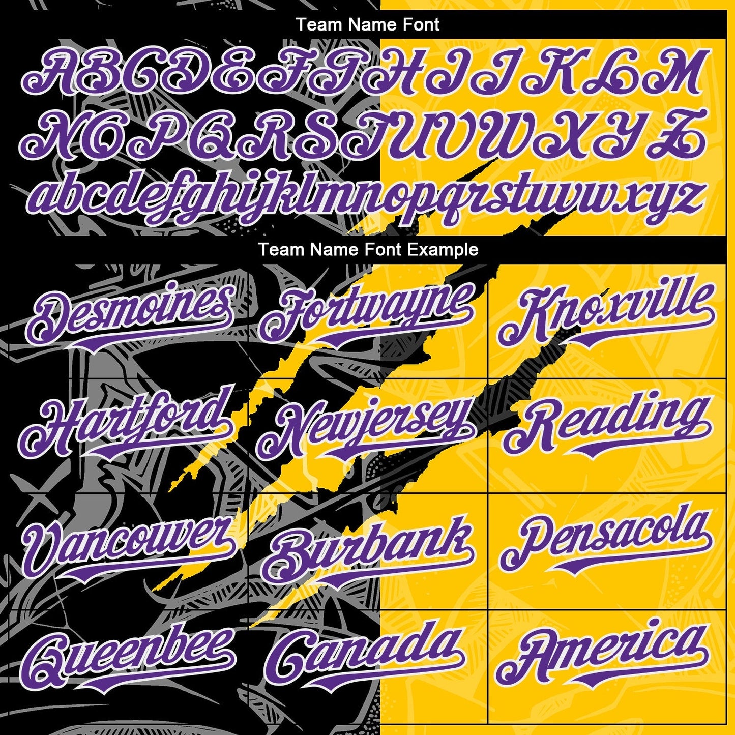 Custom Graffiti Pattern Purple Yellow-Black 3D Scratch Authentic Baseball Jersey baseball jersey product view 4