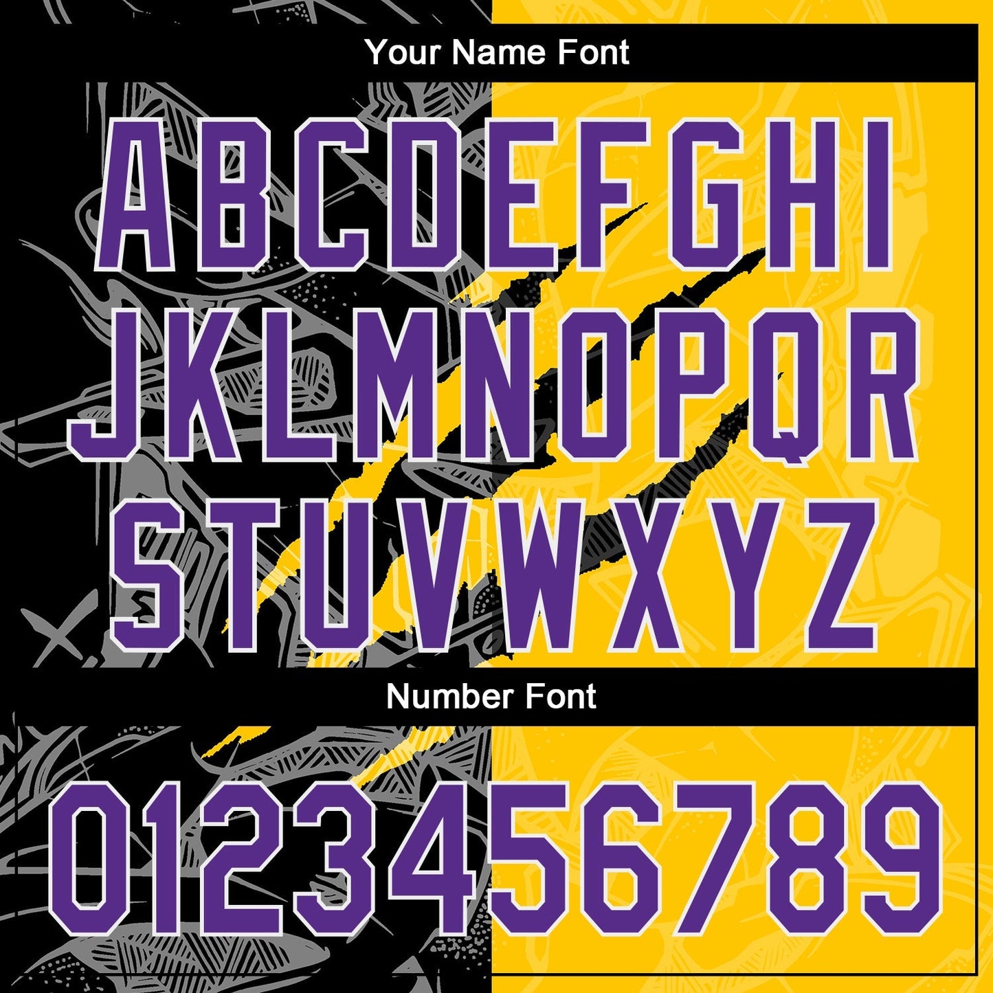 Custom Graffiti Pattern Purple Yellow-Black 3D Scratch Authentic Baseball Jersey baseball jersey product view 5