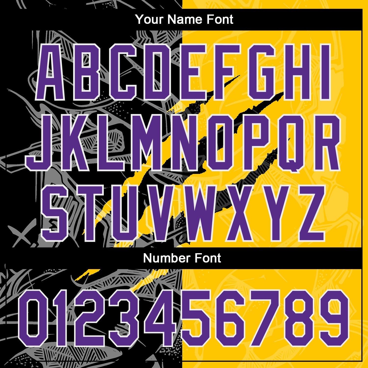 Custom Graffiti Pattern Purple Yellow-Black 3D Scratch Authentic Baseball Jersey baseball jersey product view 5