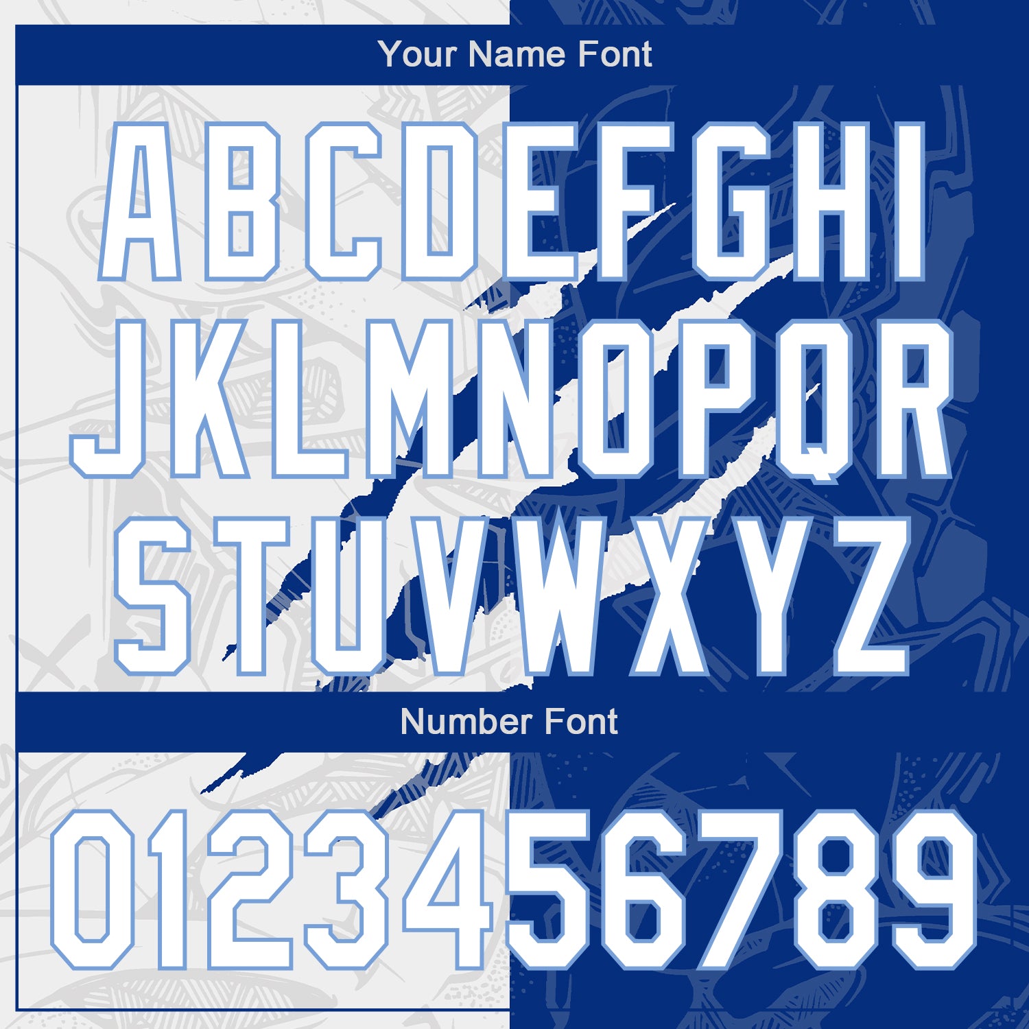 Custom Graffiti Pattern White Royal-Light Blue 3D Scratch Authentic Baseball Jersey baseball jersey product view 5